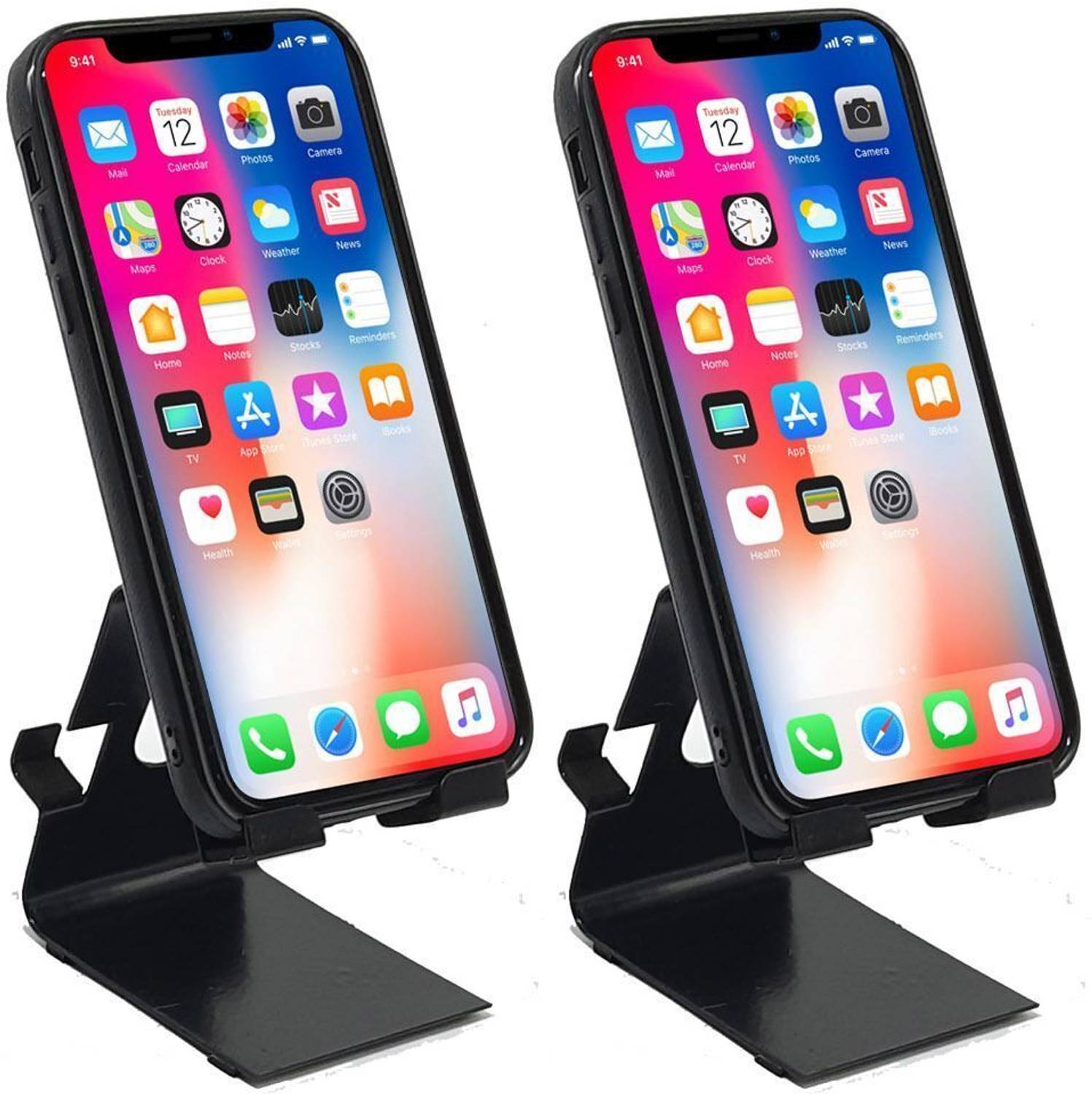 BROLAVIYA Metal Body Mobile Stand Fits for Smartphones / Tablets 4 - 9.7 Inch (2 Pack) Mobile Holder