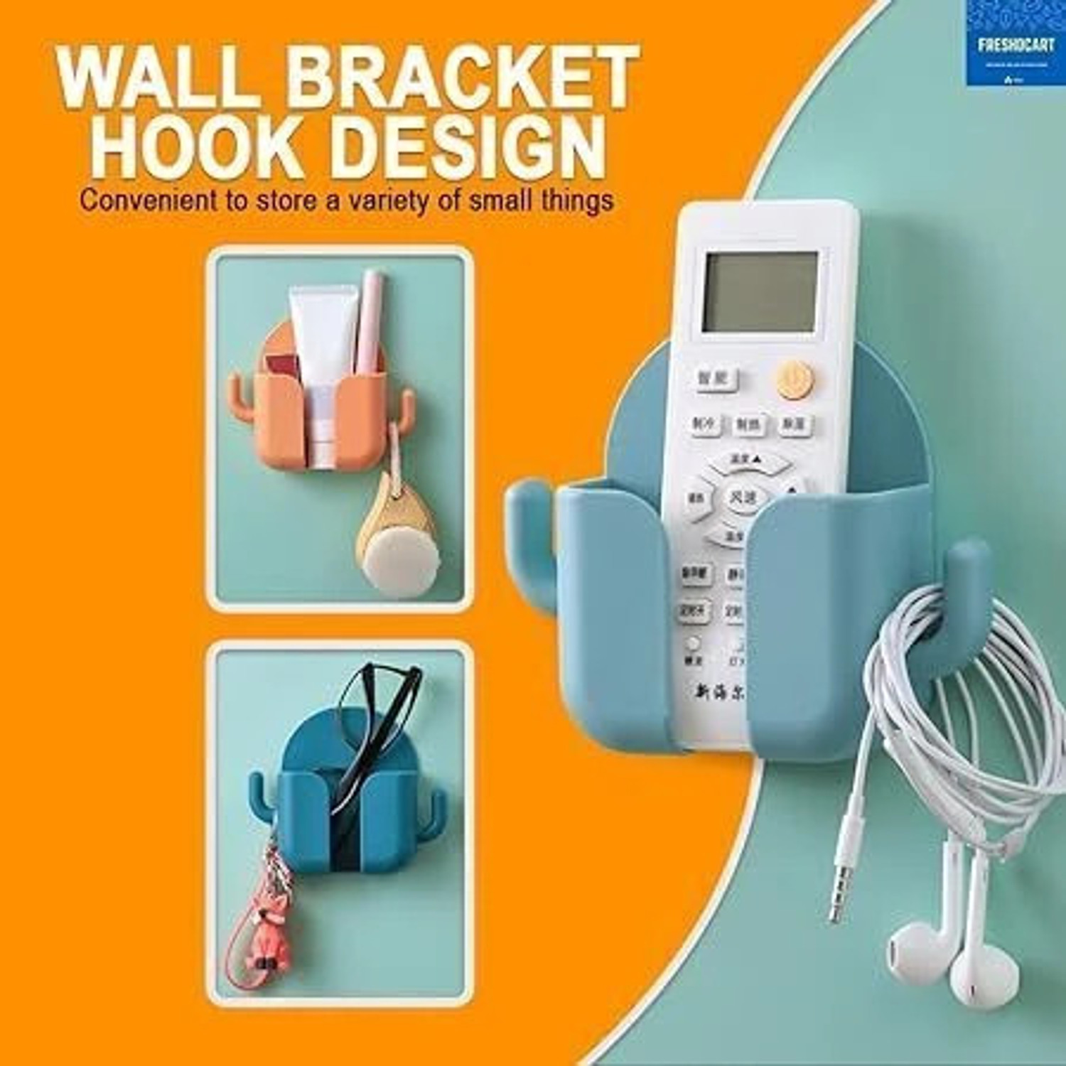 Image of FreshDcart Pack of 4 Phone Charging Stand | Wall Mount Mobile Holder with 2 Hook Mobile Holder