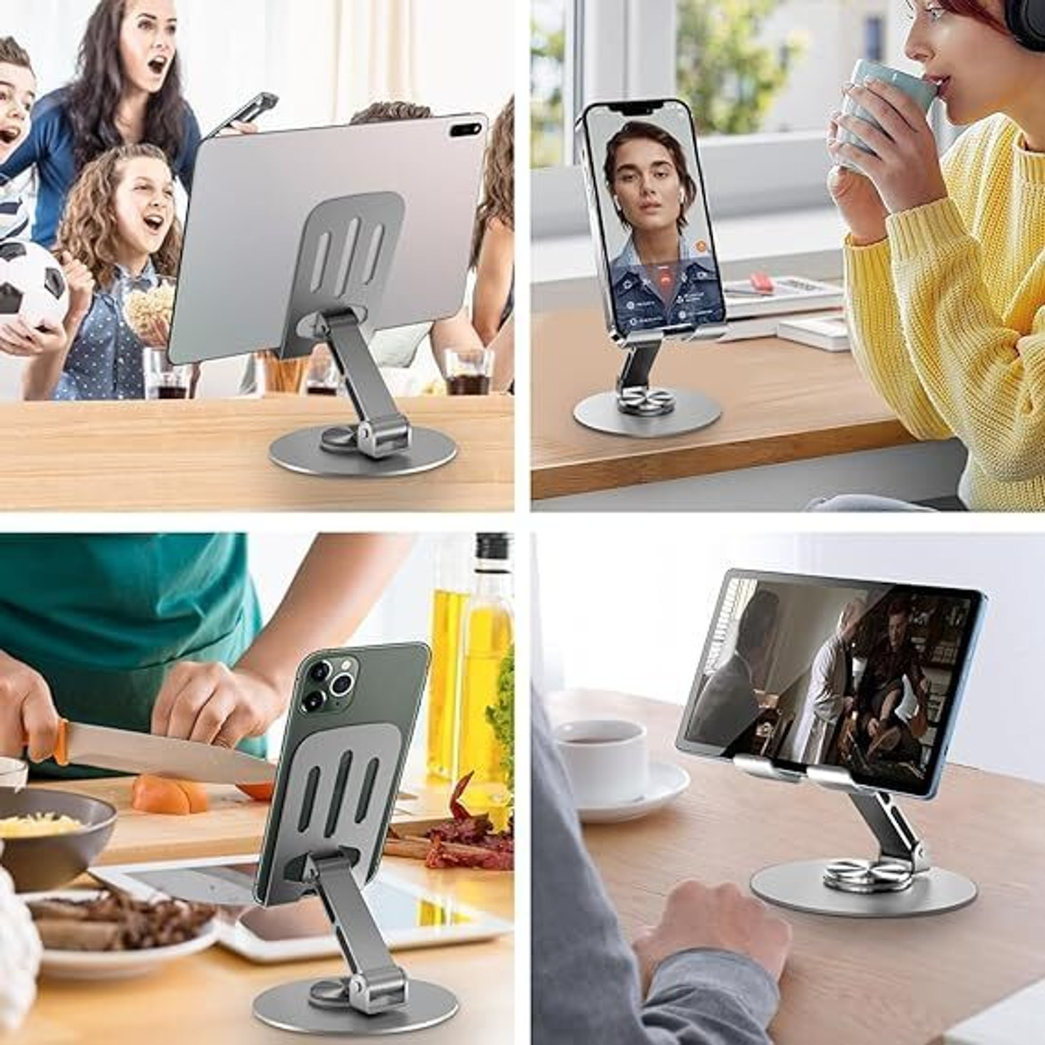 Image of ZIRAK Metal Mobile Phone Holder With 360 Rotation Folding Tablet Desktop Mobile Holder