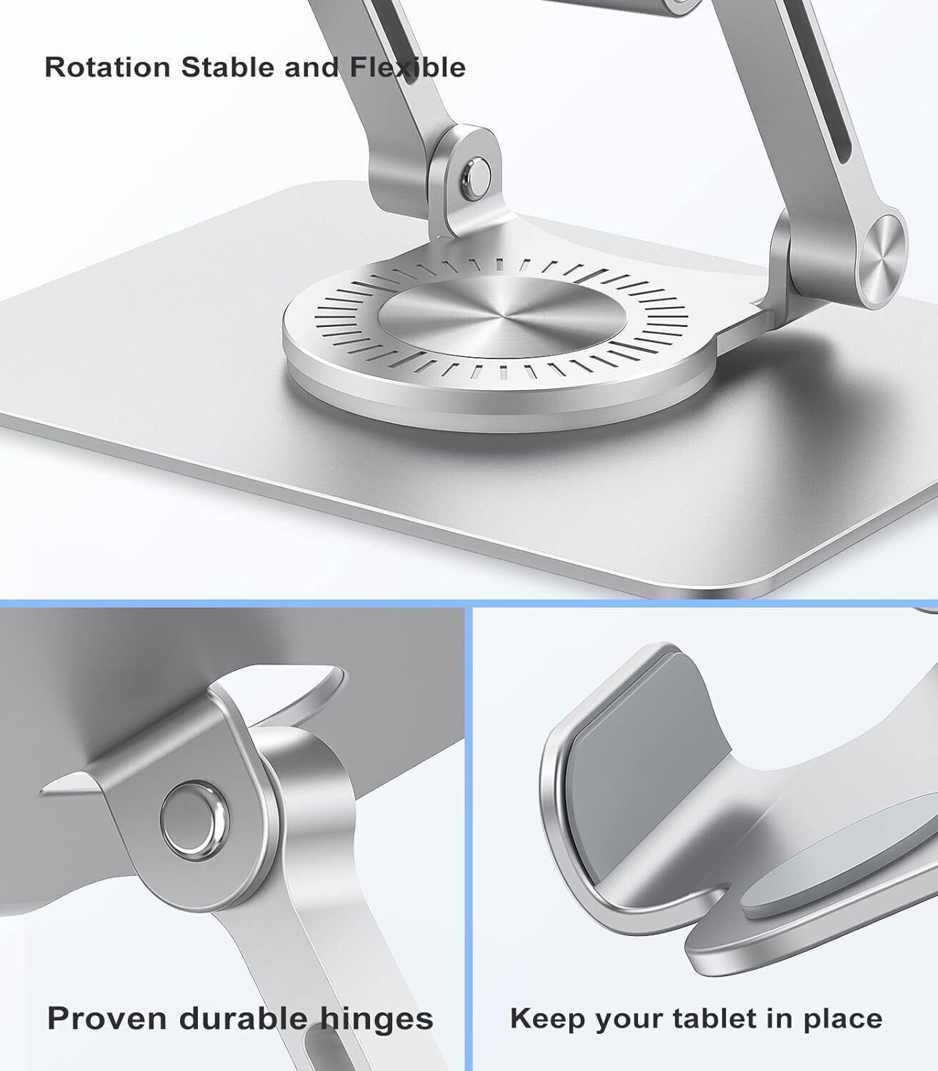 Image of ZIRAK Tablet Holder 360 Rotating Base Compatible with up to 13 inch Tablet Mobile Holder