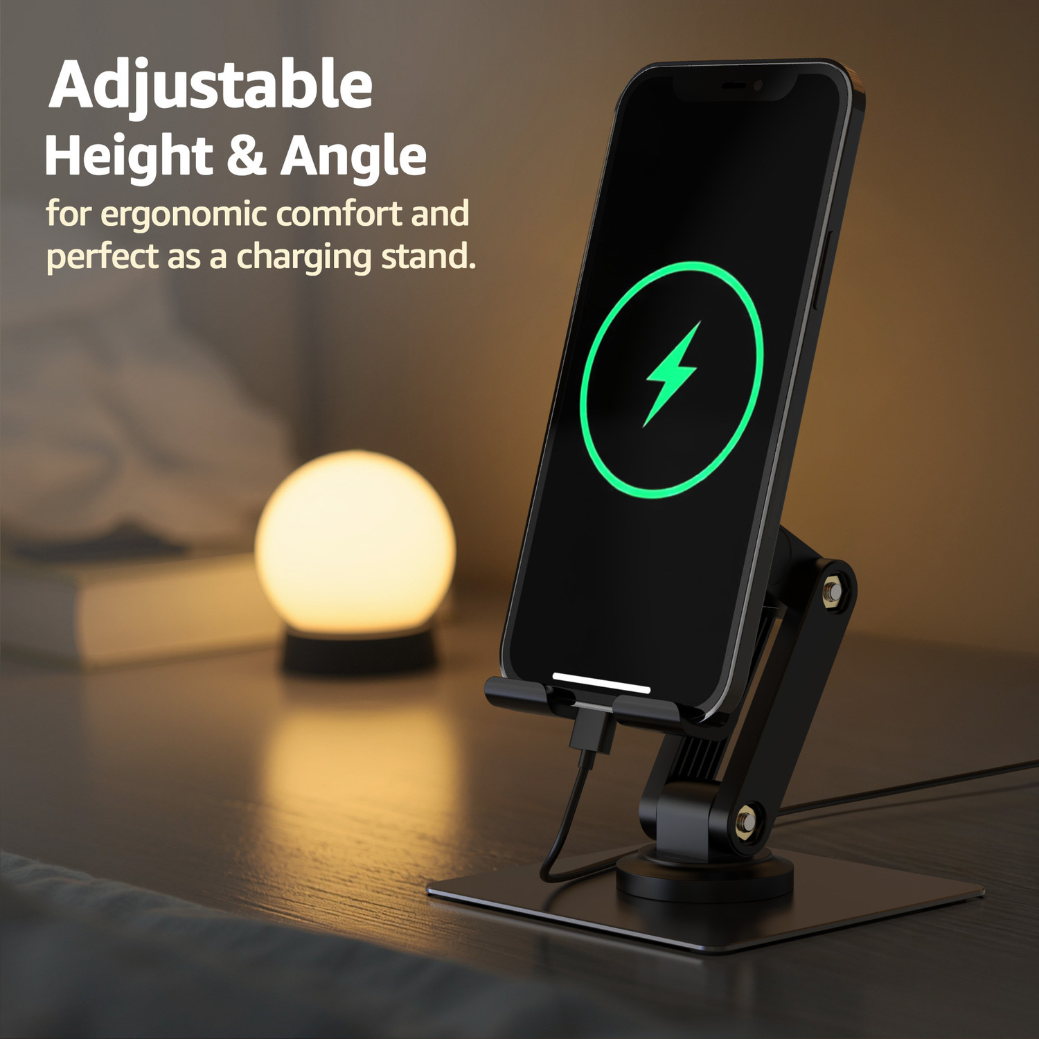 Image of ELV DIRECT Adjustable Phone Stand for Desk 360 Rotating Foldable Cell Phone Mobile Holder Mobile Holder