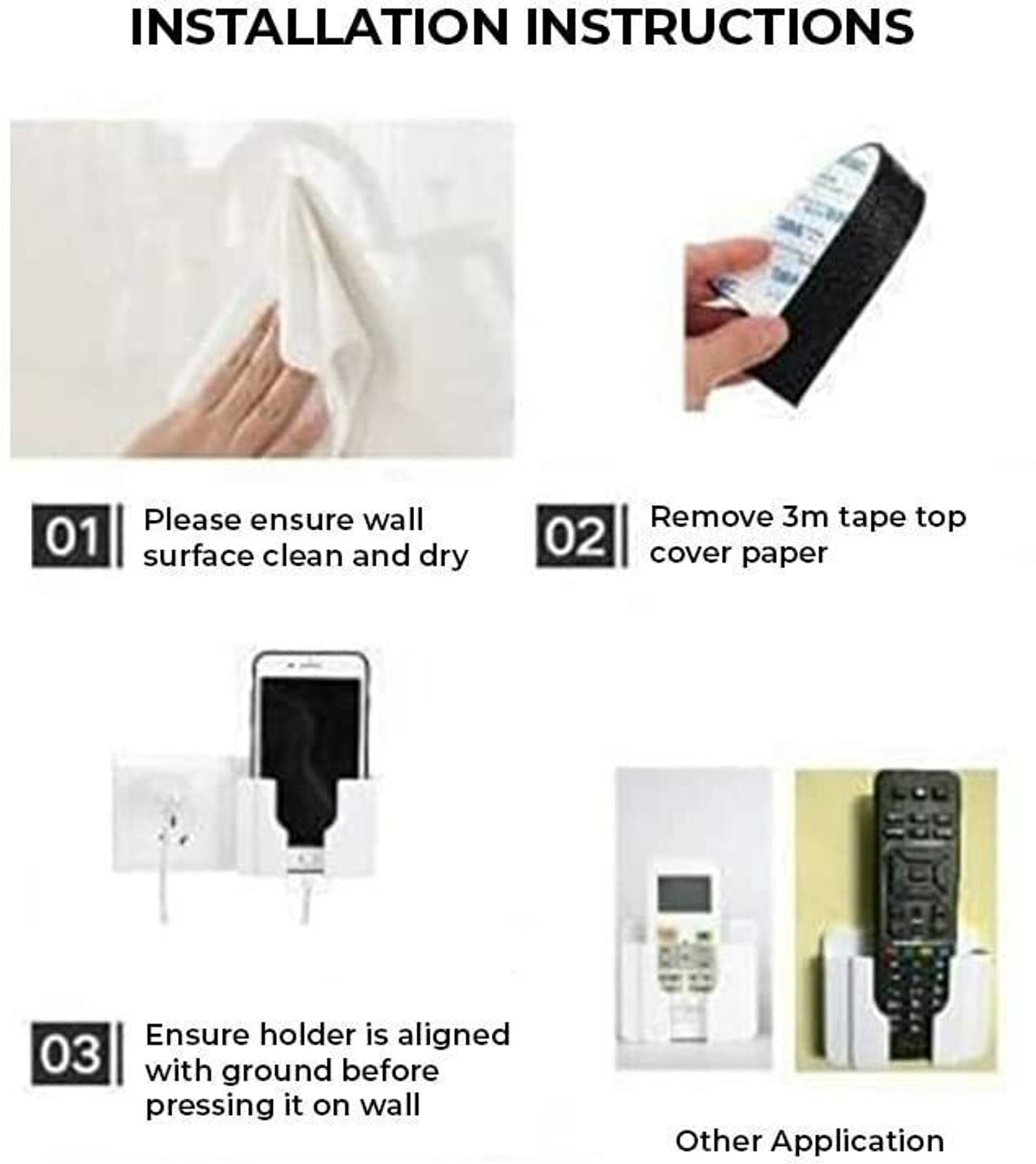 Image of Zebur Wall Mounted Stand Mobile Holder Mobile Wall Mount for charging (pack of 5pcs) Mobile Holder