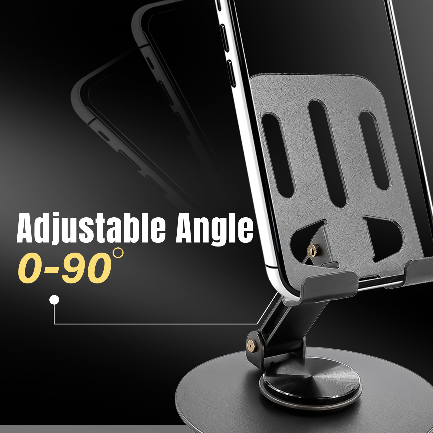Image of SoRoo Mobile Stand & Tablet Stand, Foldable 360 Rotatable Mobile Stand for Table Mobile Holder