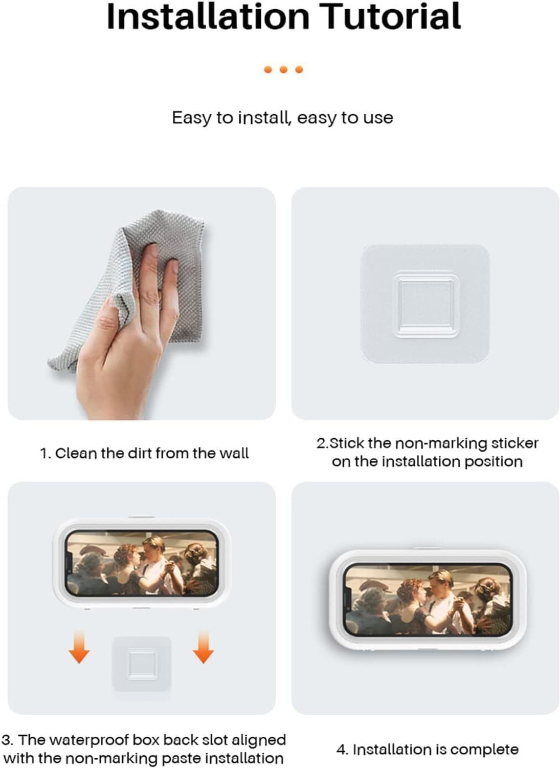 Image of BIRZAR WATERPROOF SHOWER PHONE HOLDER Mobile Holder
