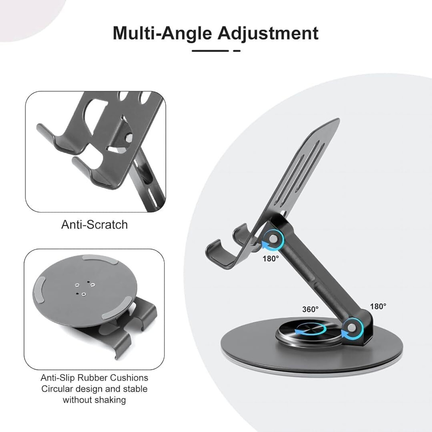 Image of ZIRAK Metal Mobile Phone Holder With 360 Rotation Folding Tablet Desktop Mobile Holder