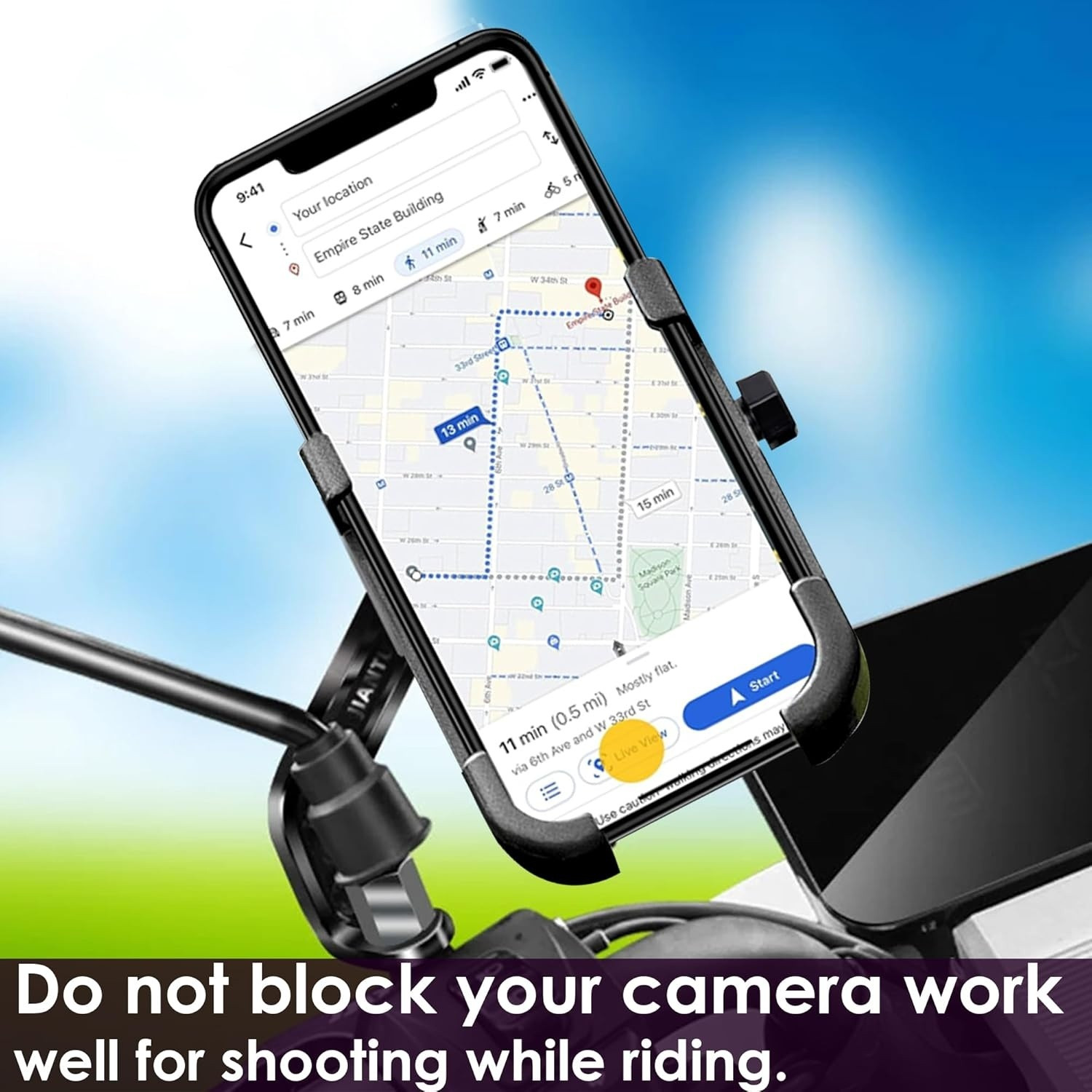 Image of BfsTeckt Universal Bike Phone Holder Mount for Bicycle Motorcycle Mirror Handlebar Bike Mobile Holder