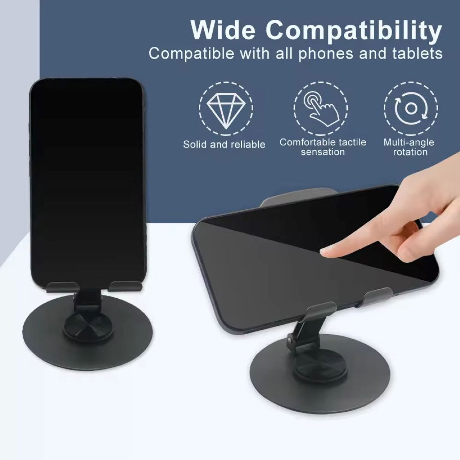 Image of koccido Mobile Stand for Table Adjustable Height Phone Holder for Desktop, Hands-Free Mobile Holder