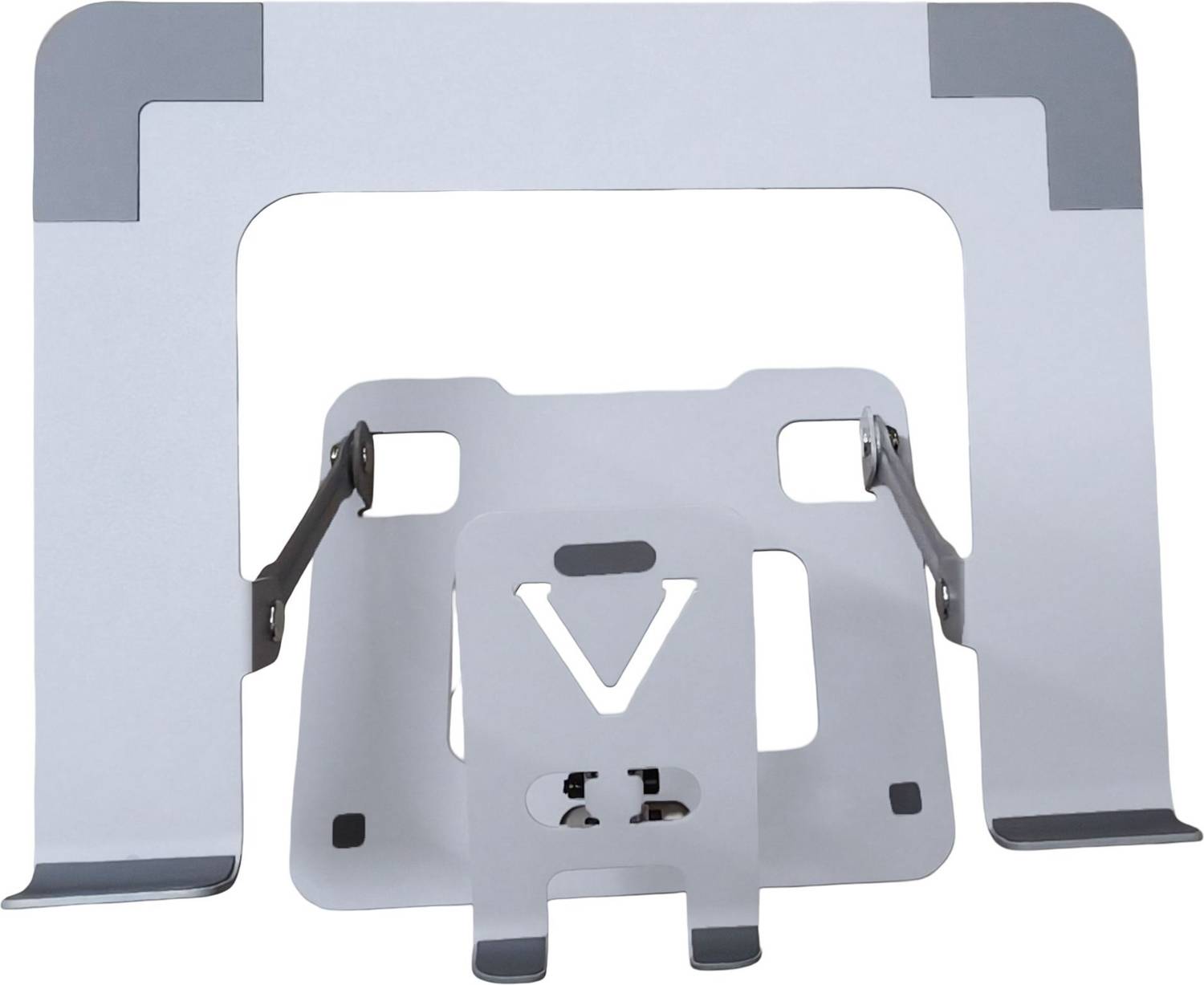BROLAVIYA Dual Laptop and Mobile Stand, Foldable Aluminum Riser Mobile Holder