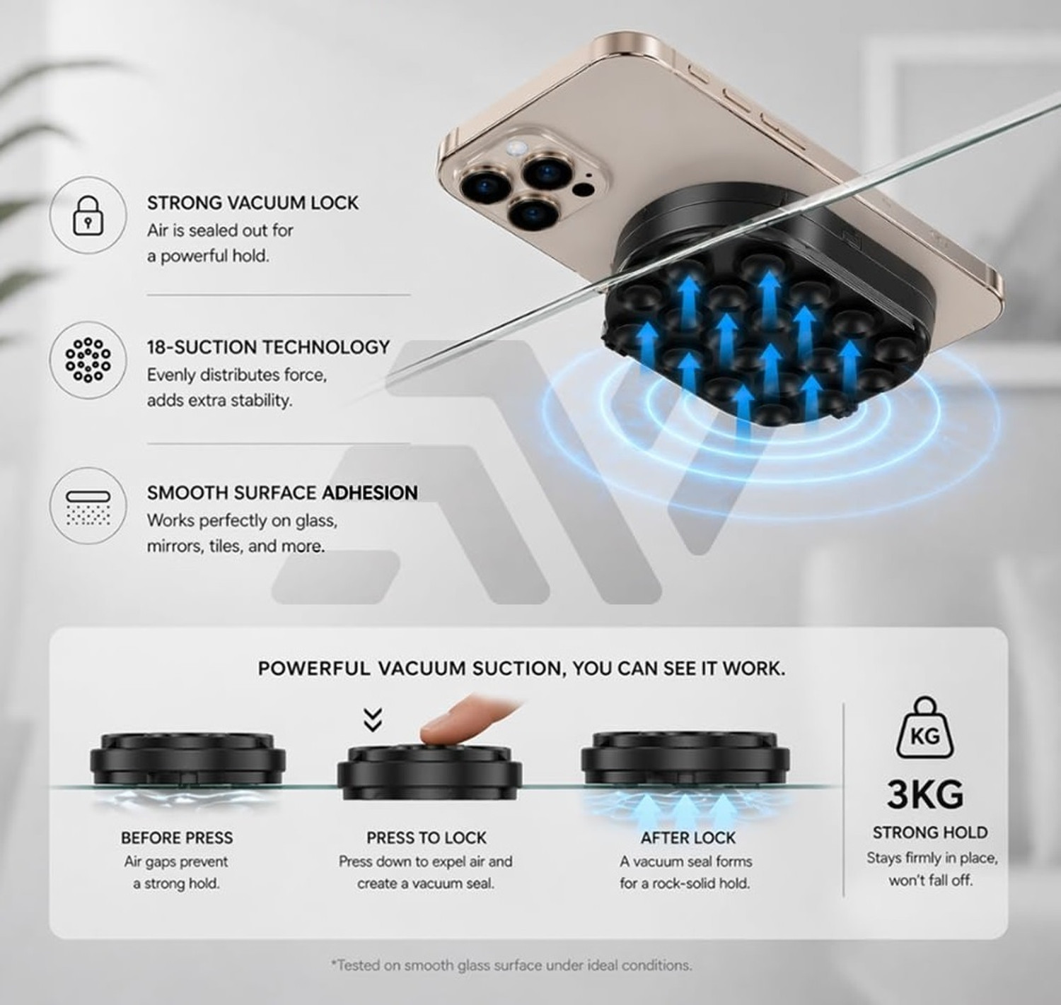 Image of X9X 3 IN 1 MagSafe Phone Mount Portable Suction Cup Stand Mobile Holder