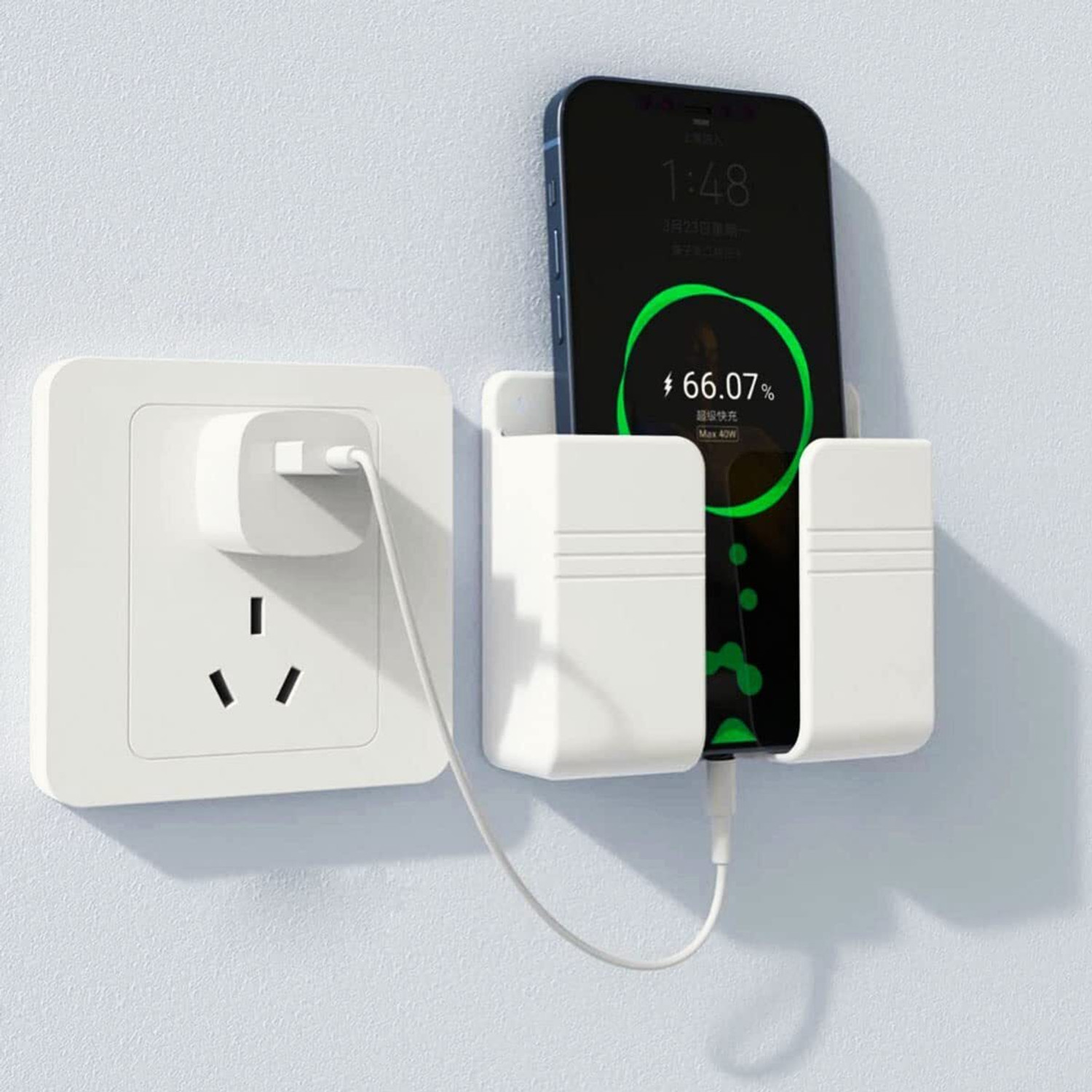 Image of Brazilian Wall Mounted Stand Phone Holder Mobile Wall Mount for charging (pack of 5pcs)