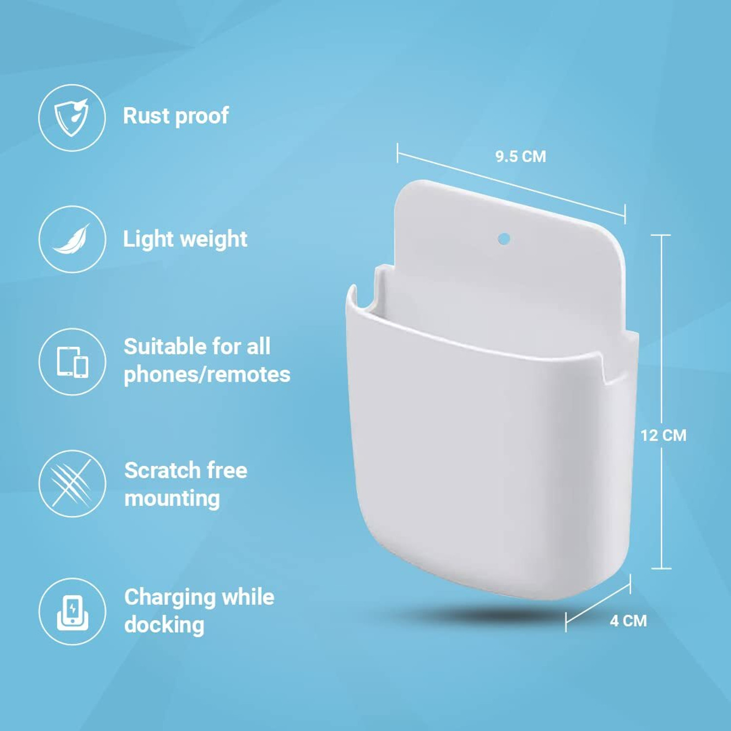 Image of RUJVEIMPEX 3 Compartments Plastic REMOTE HOLDER FOR WALL