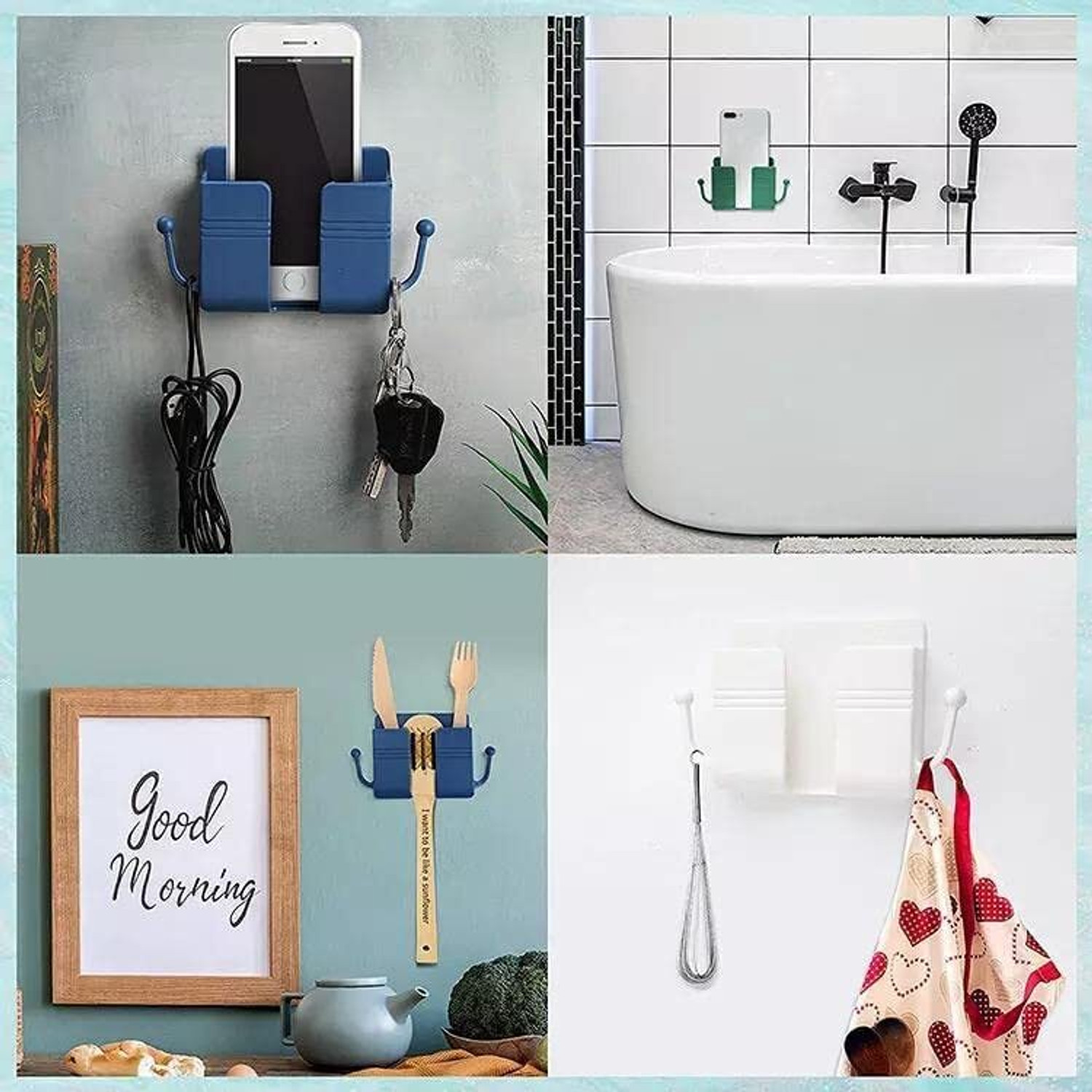 Image of WALLVIEW TECH Wall Mount Mobile Stand /Multi-Purpose Stand for Phone Charging (Multi Pack of 4) Mobile Holder