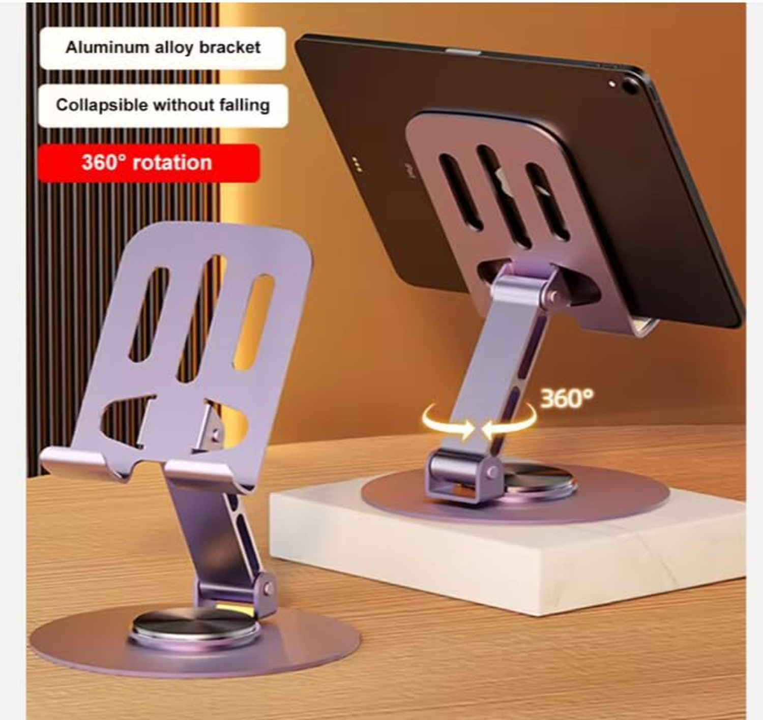 Image of ZIRAK Metal Mobile Phone Holder With 360 Rotation Folding Tablet Desktop Mobile Holder