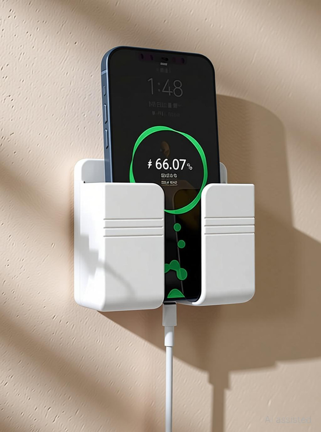 Image of Brazilian Wall Mounted Stand Phone Holder Mobile Wall Mount for charging (pack of 5pcs)