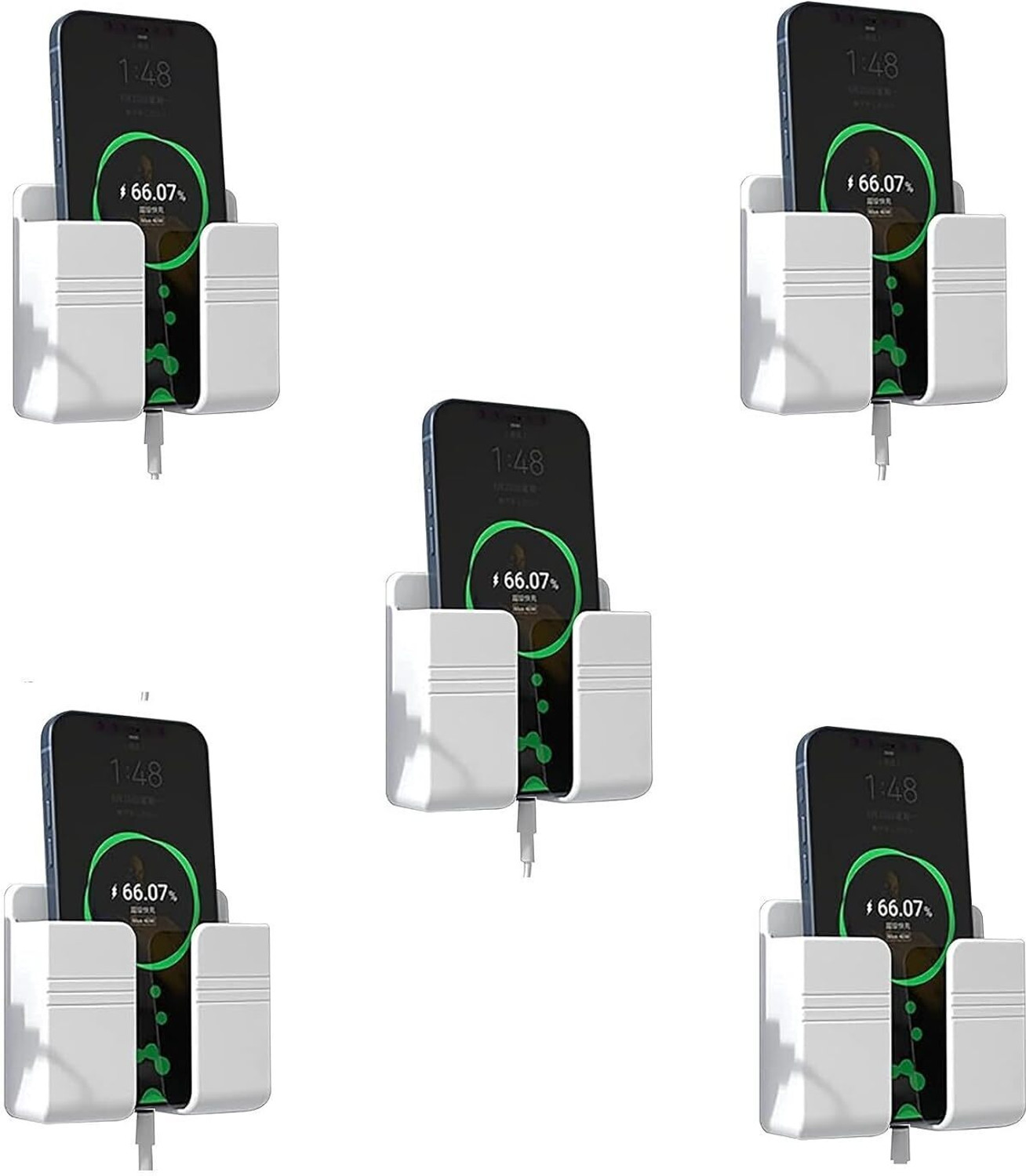 Image of Brazilian Wall Mounted Stand Phone Holder Mobile Wall Mount for charging (pack of 5pcs)