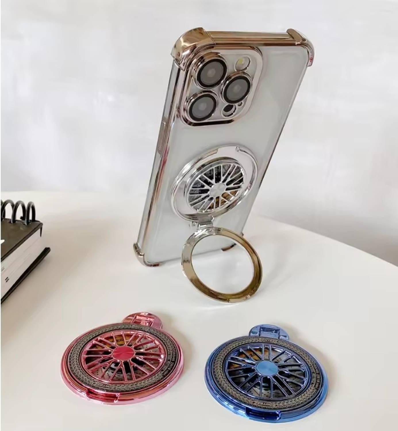 Hoccroxx Silver Mobile Protective Ring Stand Holder 2 Pcs - Image 3