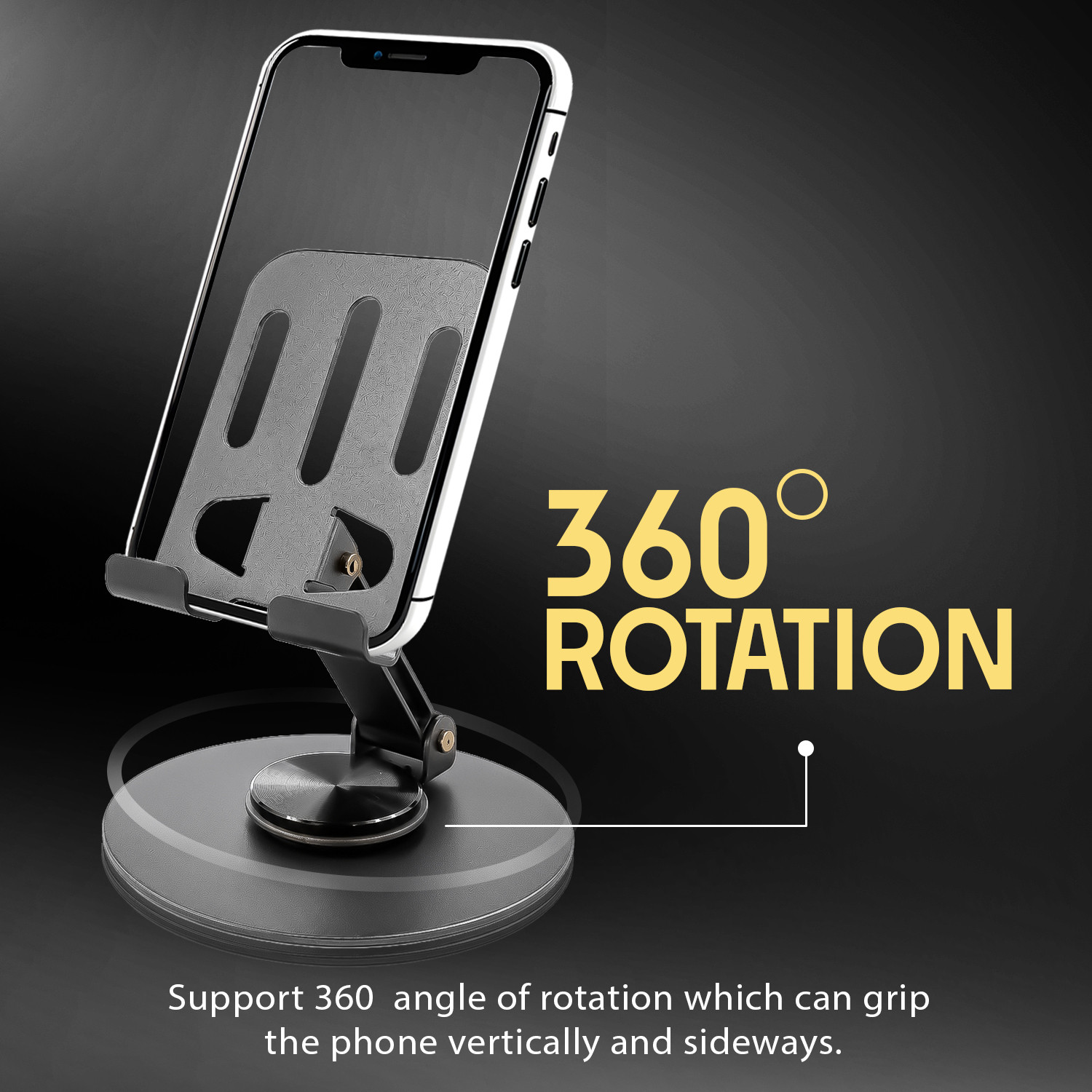 Image of SoRoo Mobile Stand & Tablet Stand, Foldable 360 Rotatable Mobile Stand for Table Mobile Holder