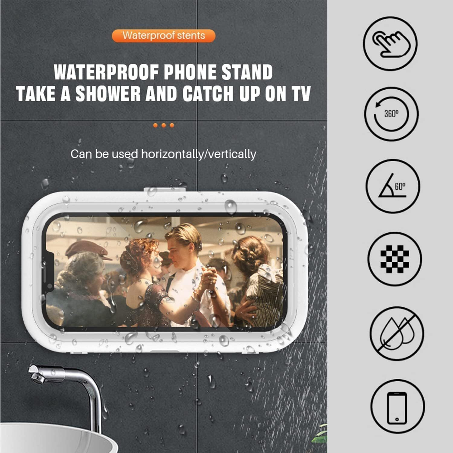 Image of BIRZAR WATERPROOF SHOWER PHONE HOLDER Mobile Holder