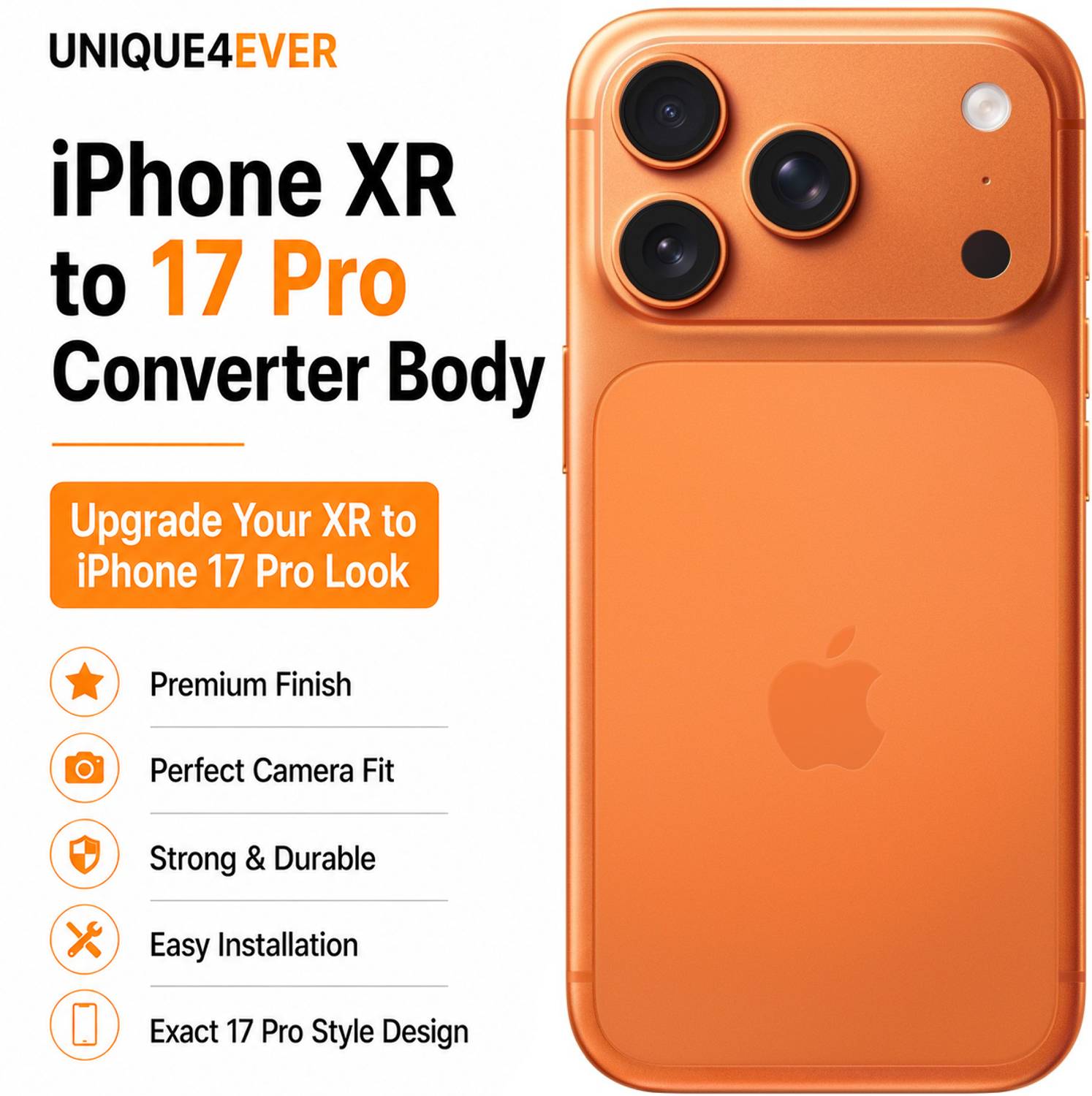Unique4Ever Apple iPhone XR to iPhone 17 Pro Converter Kit