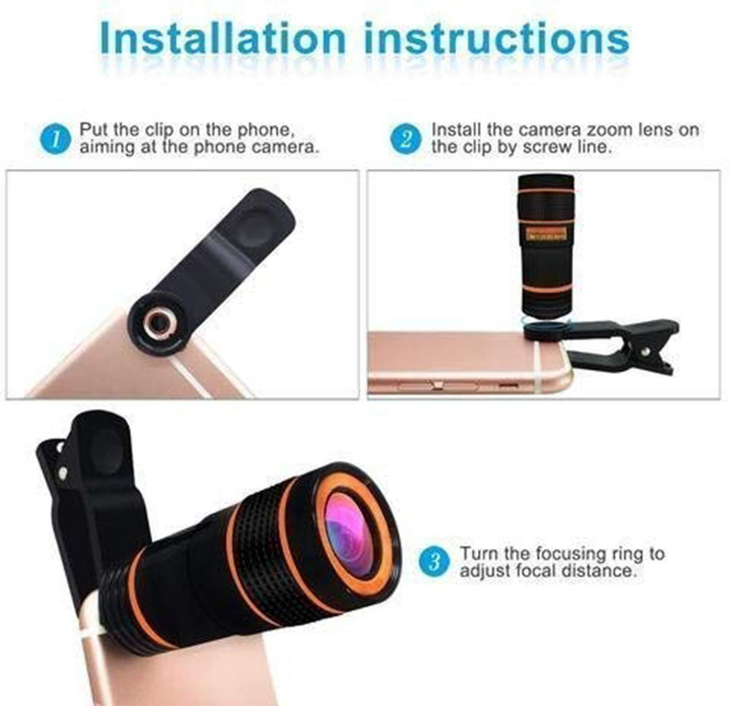 Image of Raptas (Buy One Get One Free) Uniquely Designed 12X Zoom Mobile Phone Mobile Phone Lens
