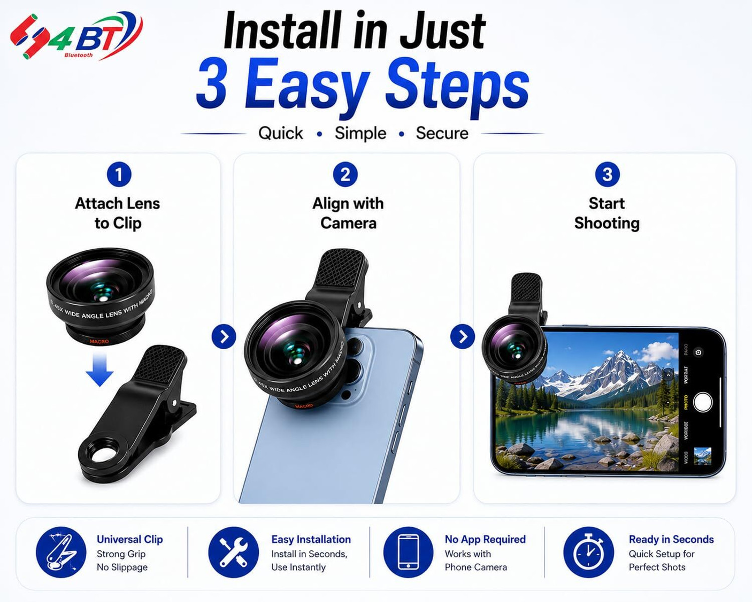 Image of 4BT HD Photography Lens Kit Mobile Phone Lens