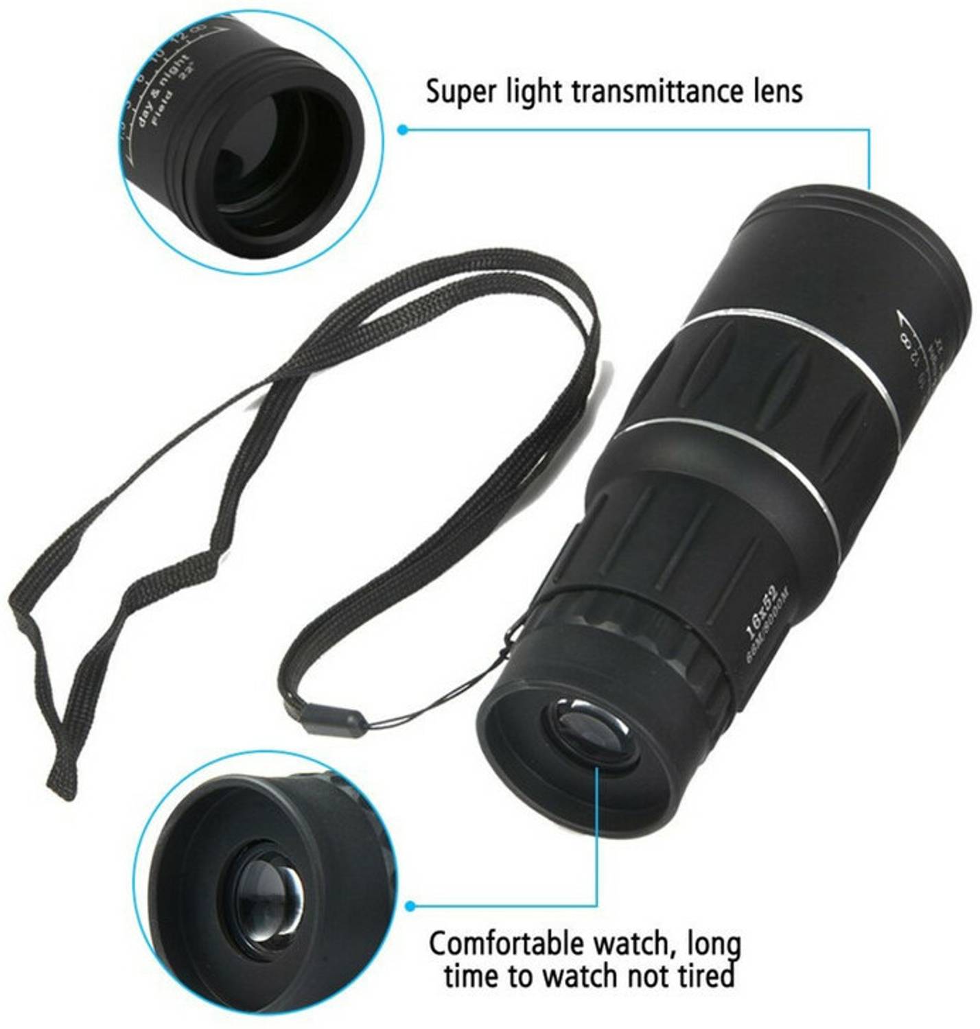 Elevea 16x52 Monocular Telescope with Tripod for Mobile - Image 3