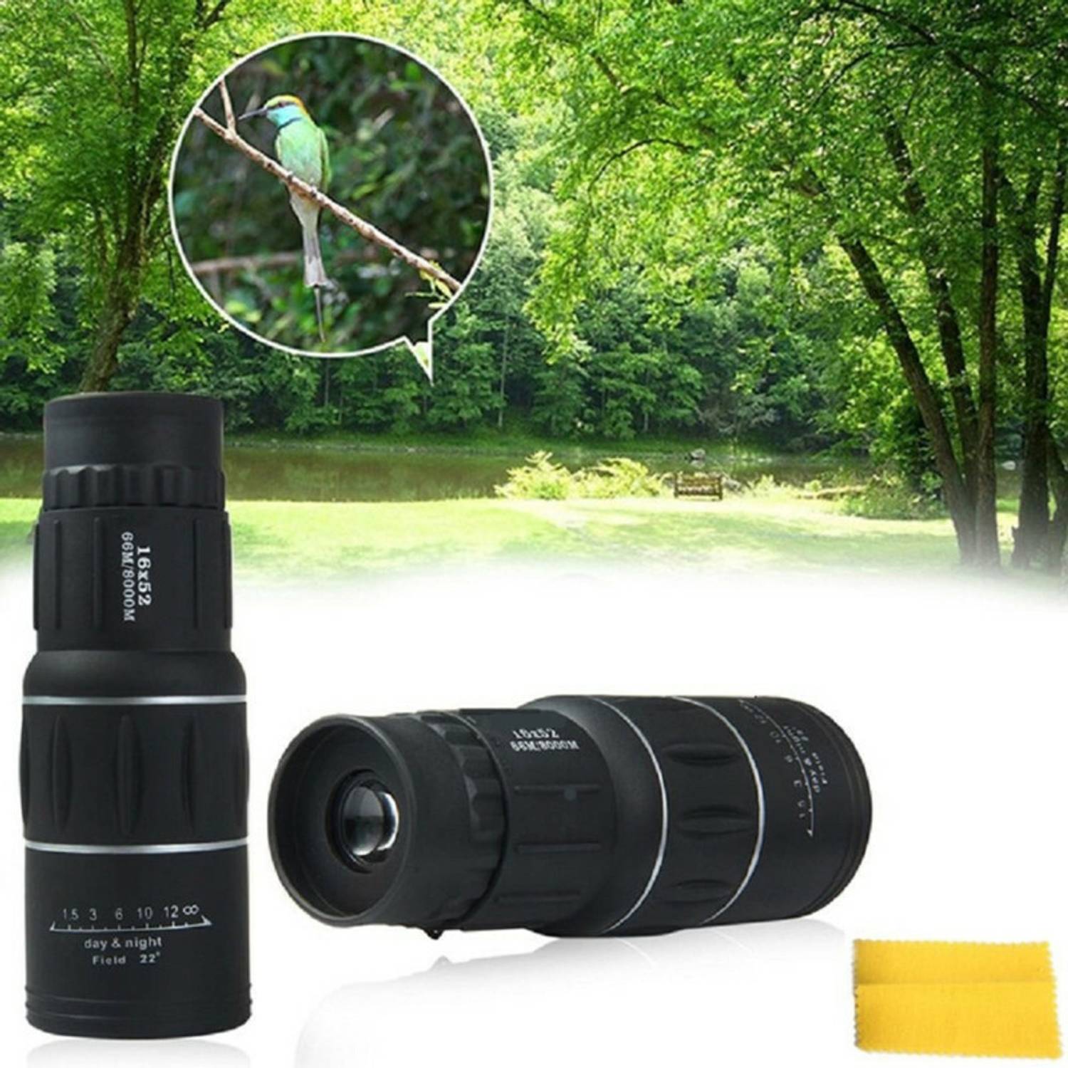 Elevea 16x52 Monocular Telescope with Tripod for Mobile - Image 1