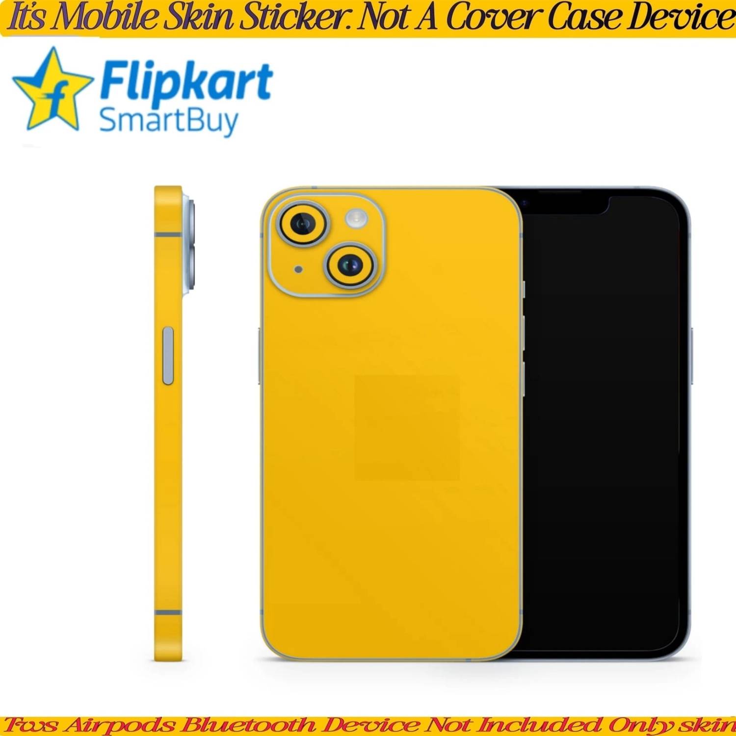 Flipkart SmartBuy used it i phone 14 mobile skin(back+camera+side)90st_yellowtz900 Mobile Skin