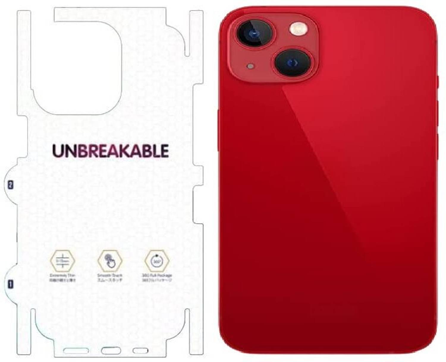 A3sprime Unbreakable Soft Transparent Back and Side Skin Protector for iPhone 13 Mini Mobile Skin