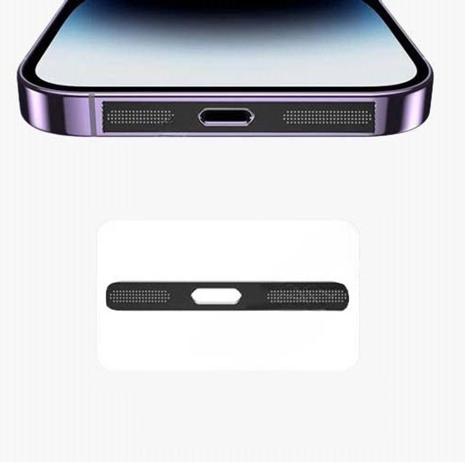 A3sprime Anti Dust Plug Speaker Guard Protector for iPhone 14 Pro Max, (Pack of 2 Piece) Mobile Skin