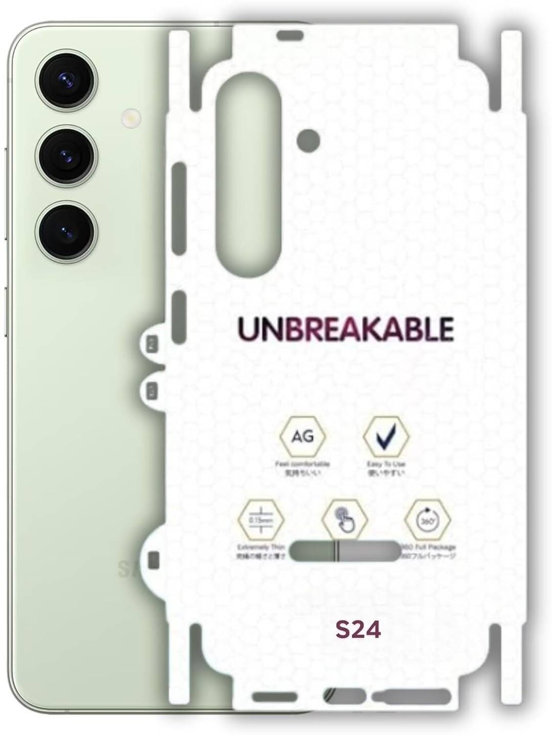 A3sprime Scratch Resistant Back and Side Skin Protector for Samsung Galaxy S24 5G Mobile Skin