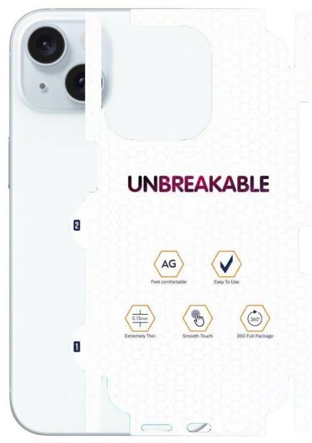 A3sprime Unbreakable Soft Transparent Back Skin Protector for APPLE iPhone 15 Mobile Skin