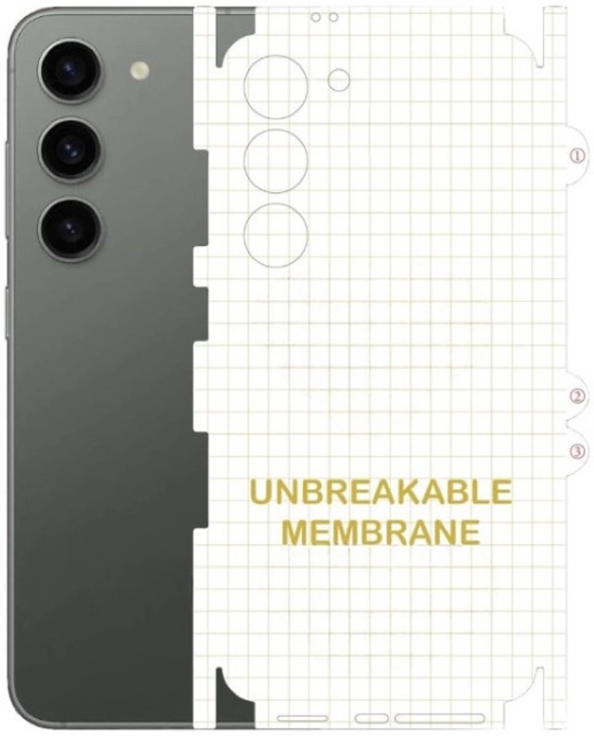 A3sprime Full Coverage Unbreakable Back and Side Skin Guard for Samsung Galaxy S23 5G Mobile Skin