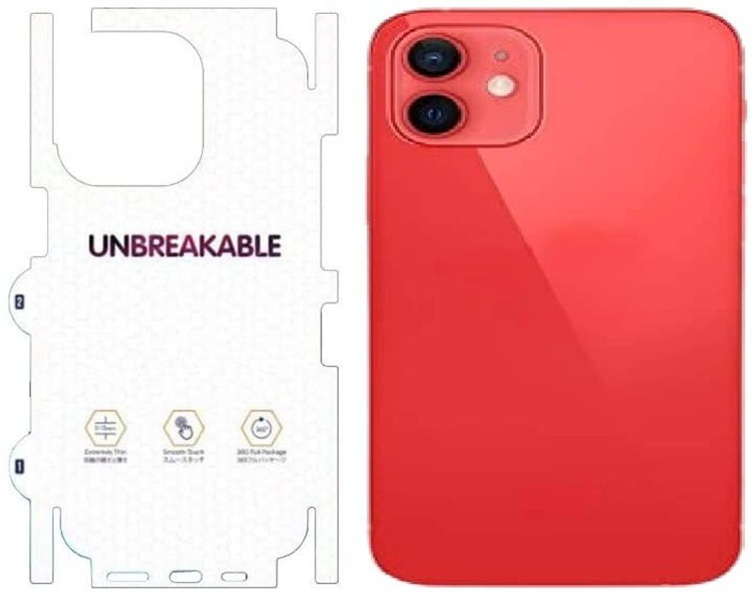 A3sprime Unbreakable Soft Transparent Back and Side Screen Guard Protector for iPhone 12 Mobile Skin