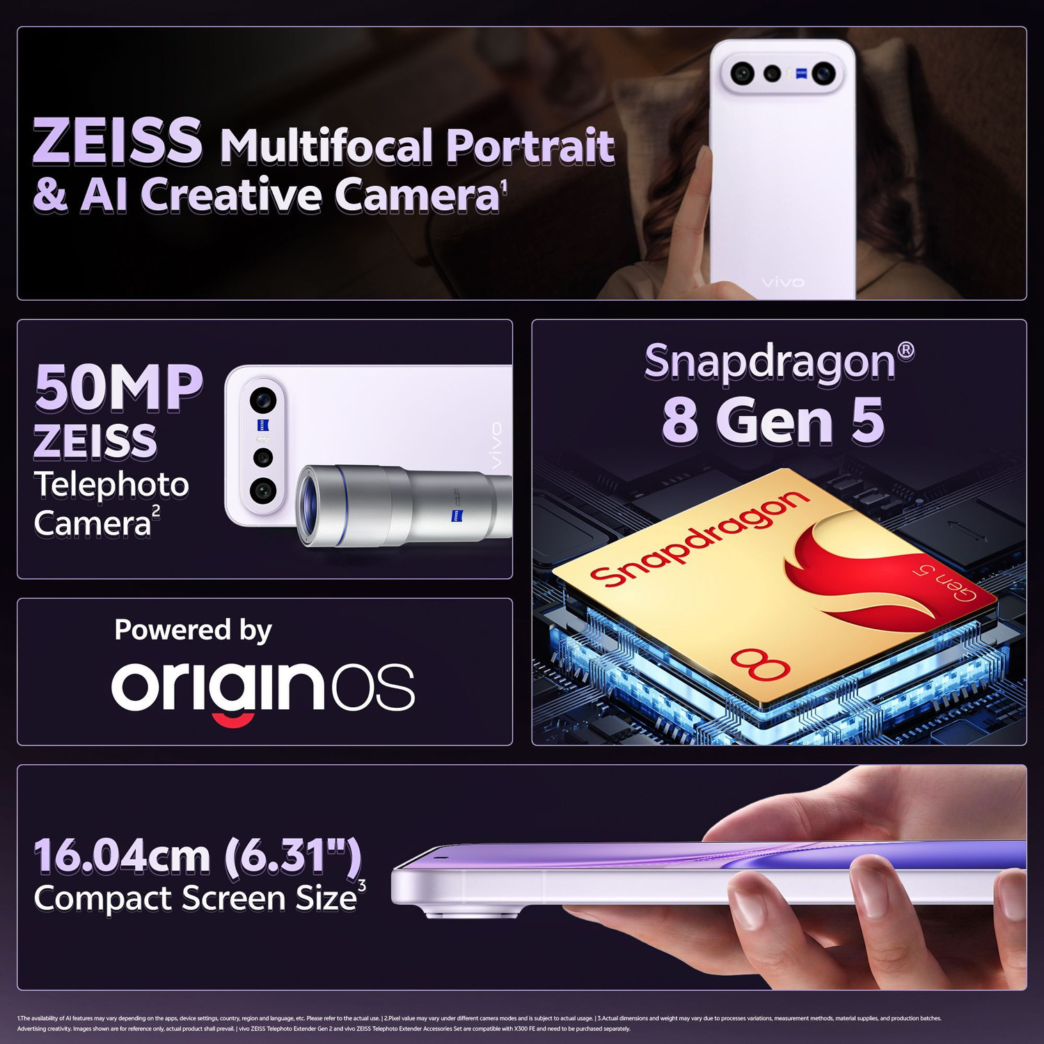 Image of vivo X300 FE (Lilac Purple, 256 GB)
