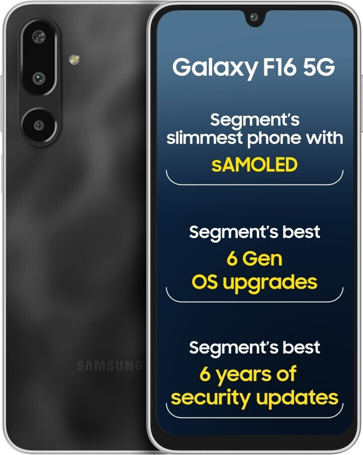 Image of Samsung Galaxy F16 5G (Bling Black, 128 GB)