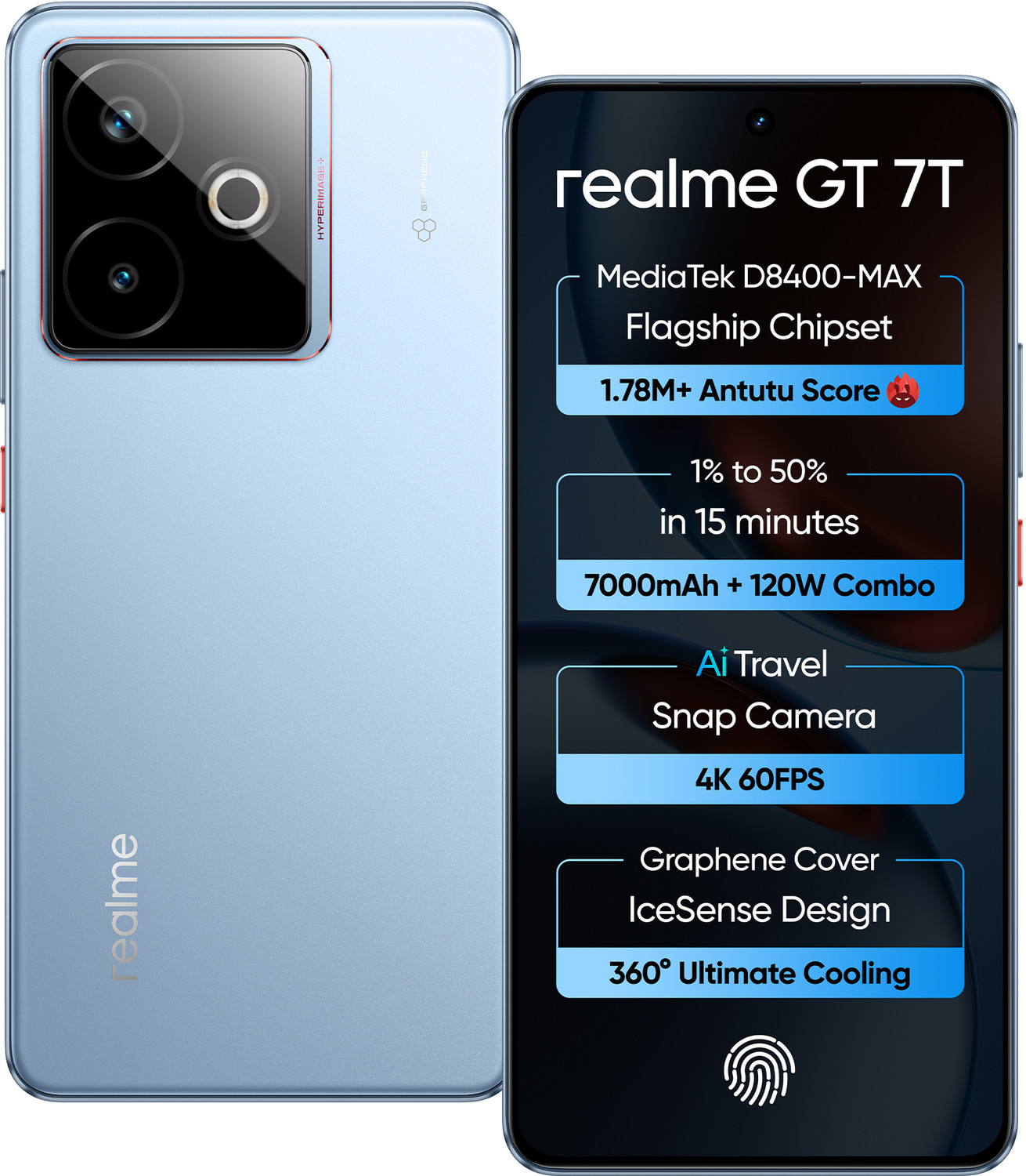 Image of realme GT 7T (IceSense Blue, 256 GB)