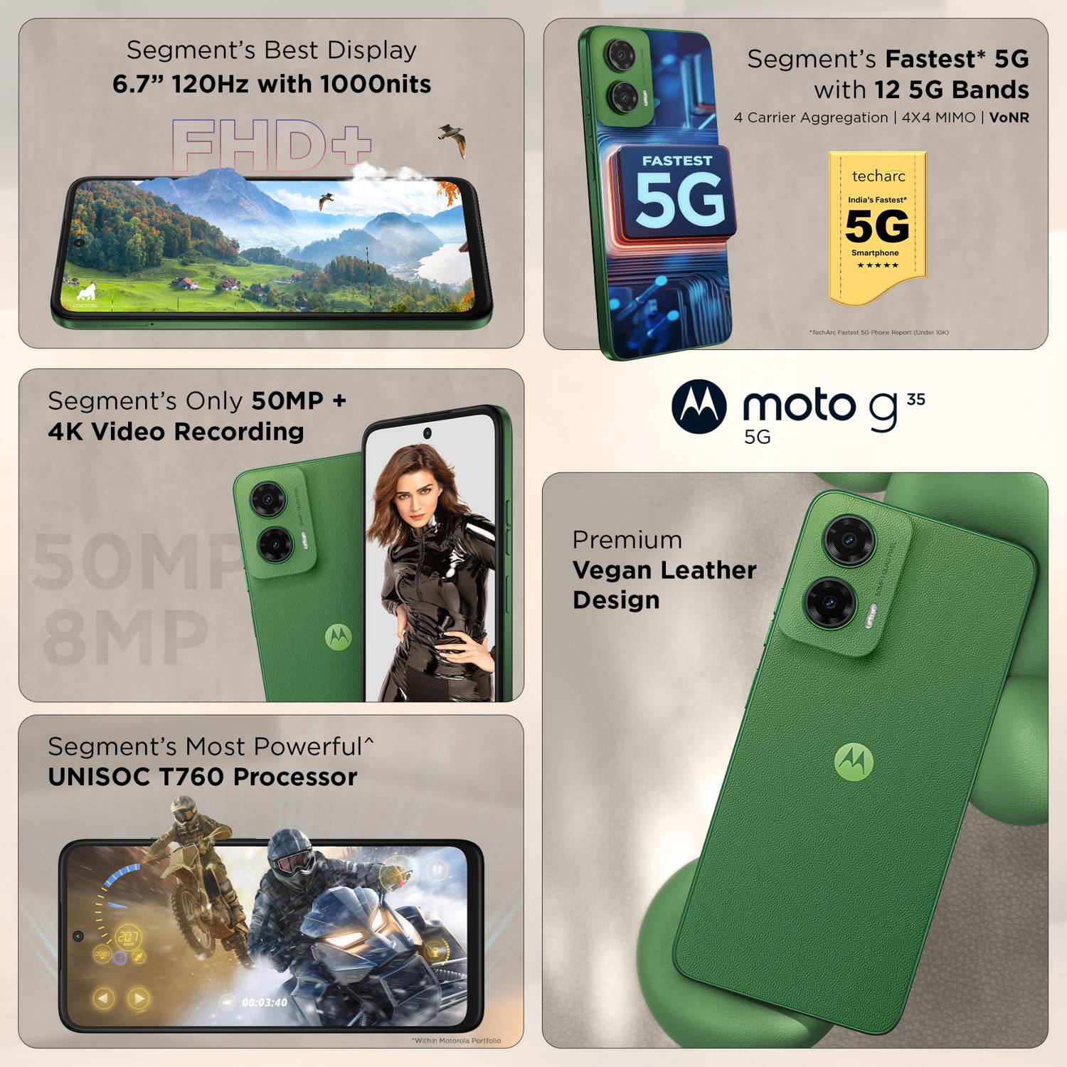 Motorola g35 5G 128GB Leaf Green - Image 4