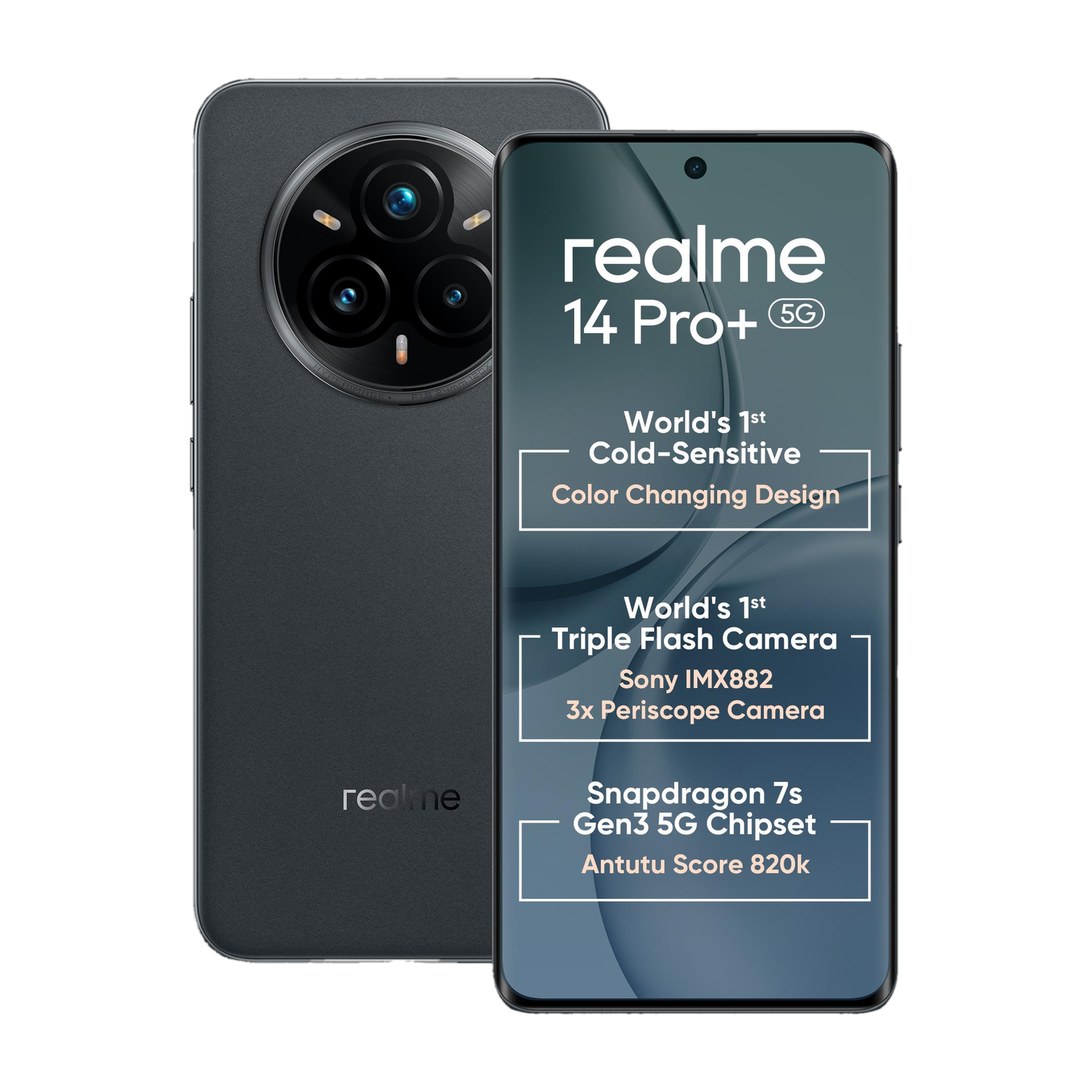 realme 14 Pro+ 5G 256GB Suede Grey - Image 1