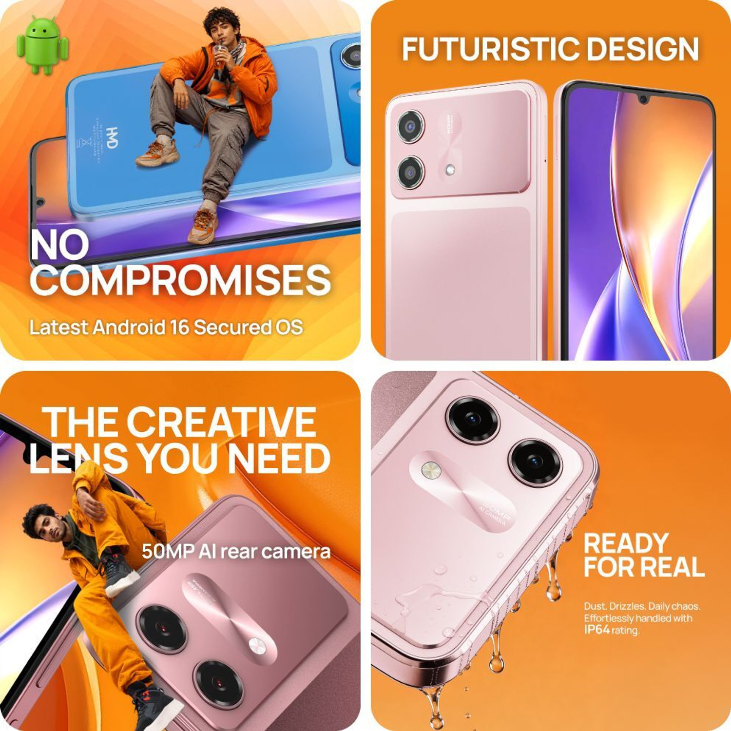 Image of HMD VIBE2 5G (Peach Pink, 128 GB)