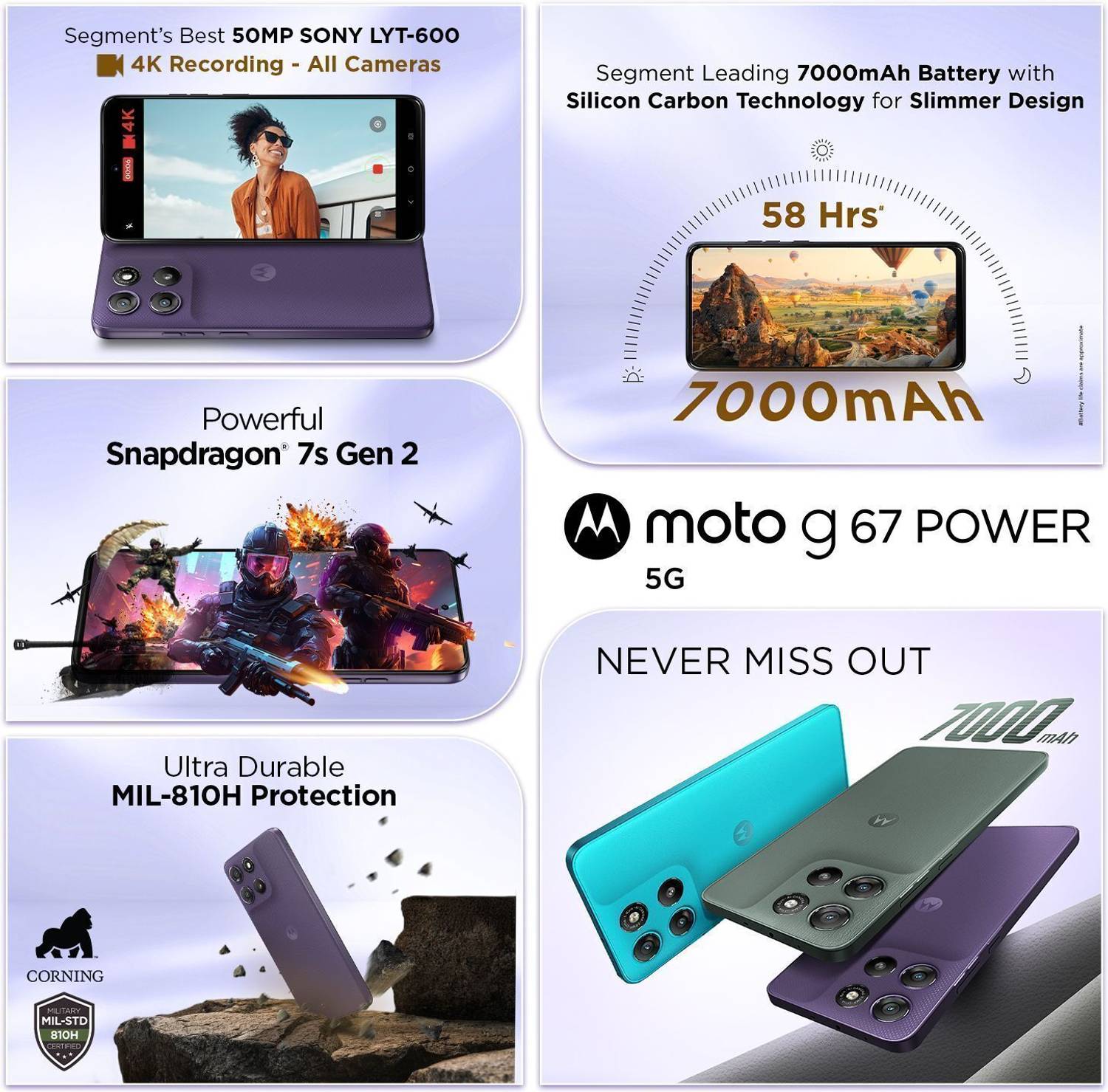 Motorola g67 power 5G (256 GB, Pantone PARACHUTE) - Image 5