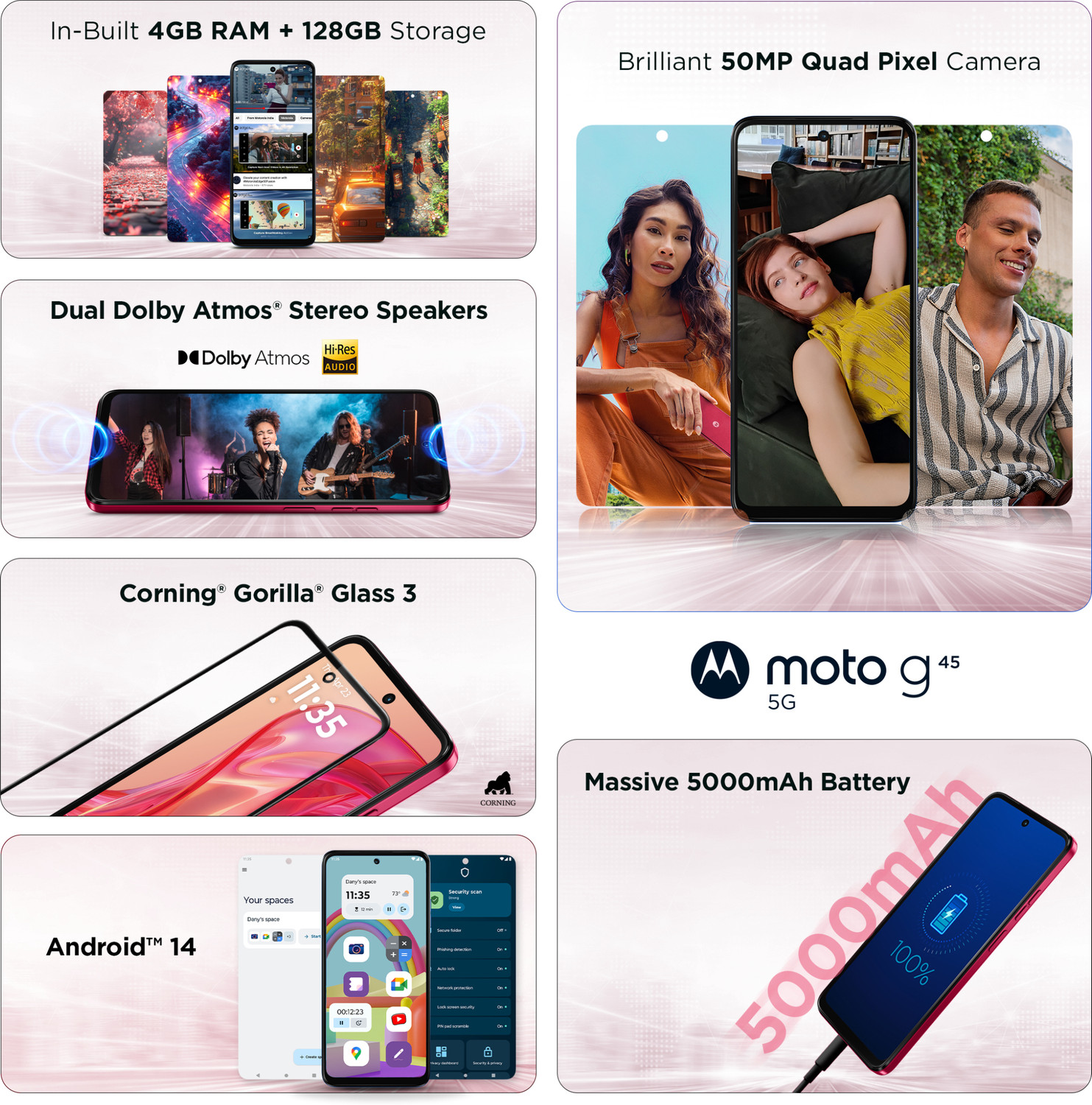 Image of Motorola g45 5G (Viva Magenta, 128 GB)