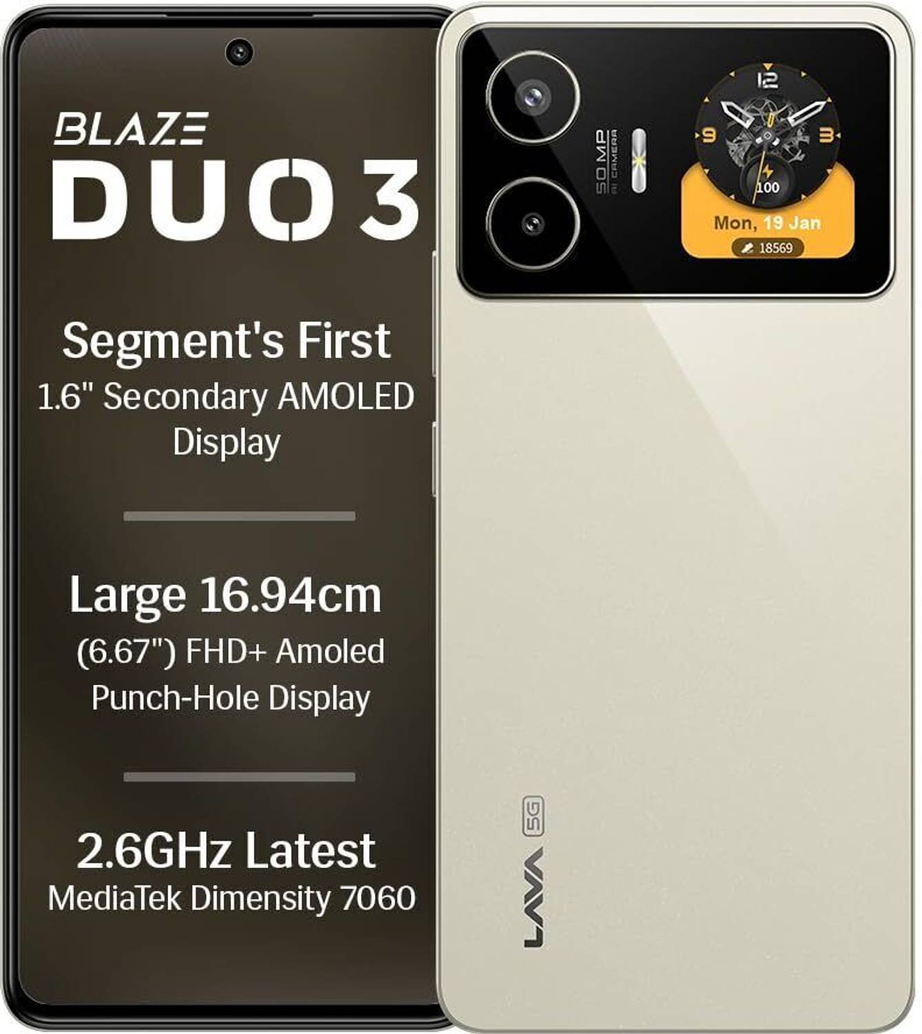 LAVA Blaze Duo 3 (Imperial Gold, 128 GB)