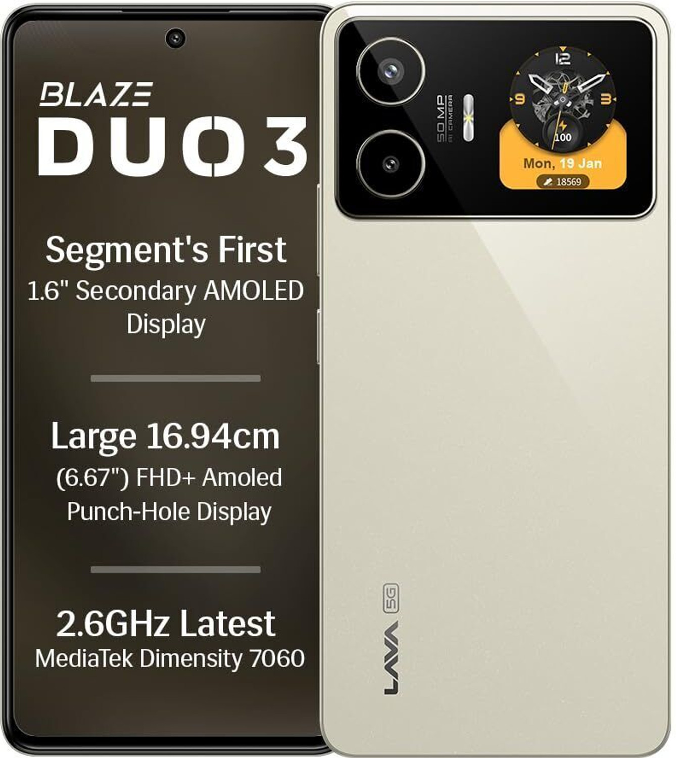 Image of LAVA Blaze Duo 3 (Imperial Gold, 128 GB)