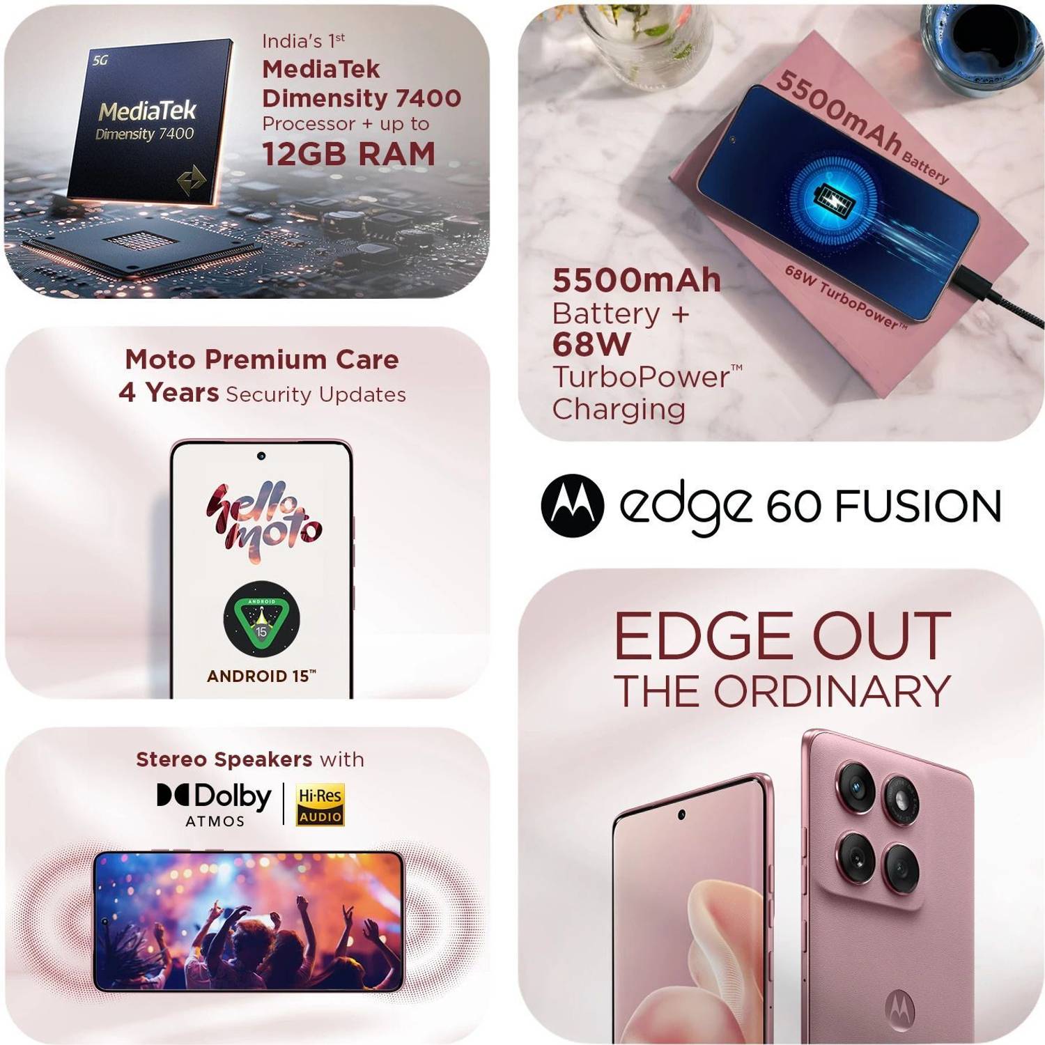MOTOROLA Edge 60 Fusion 5G (256 GB, Zephyr) - Image 4