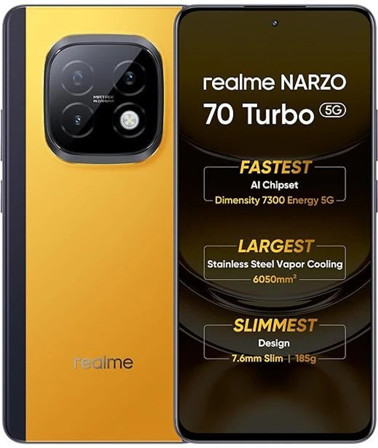 Image of realme 70 TURBO 5G (Turbo Yellow, 128 GB)