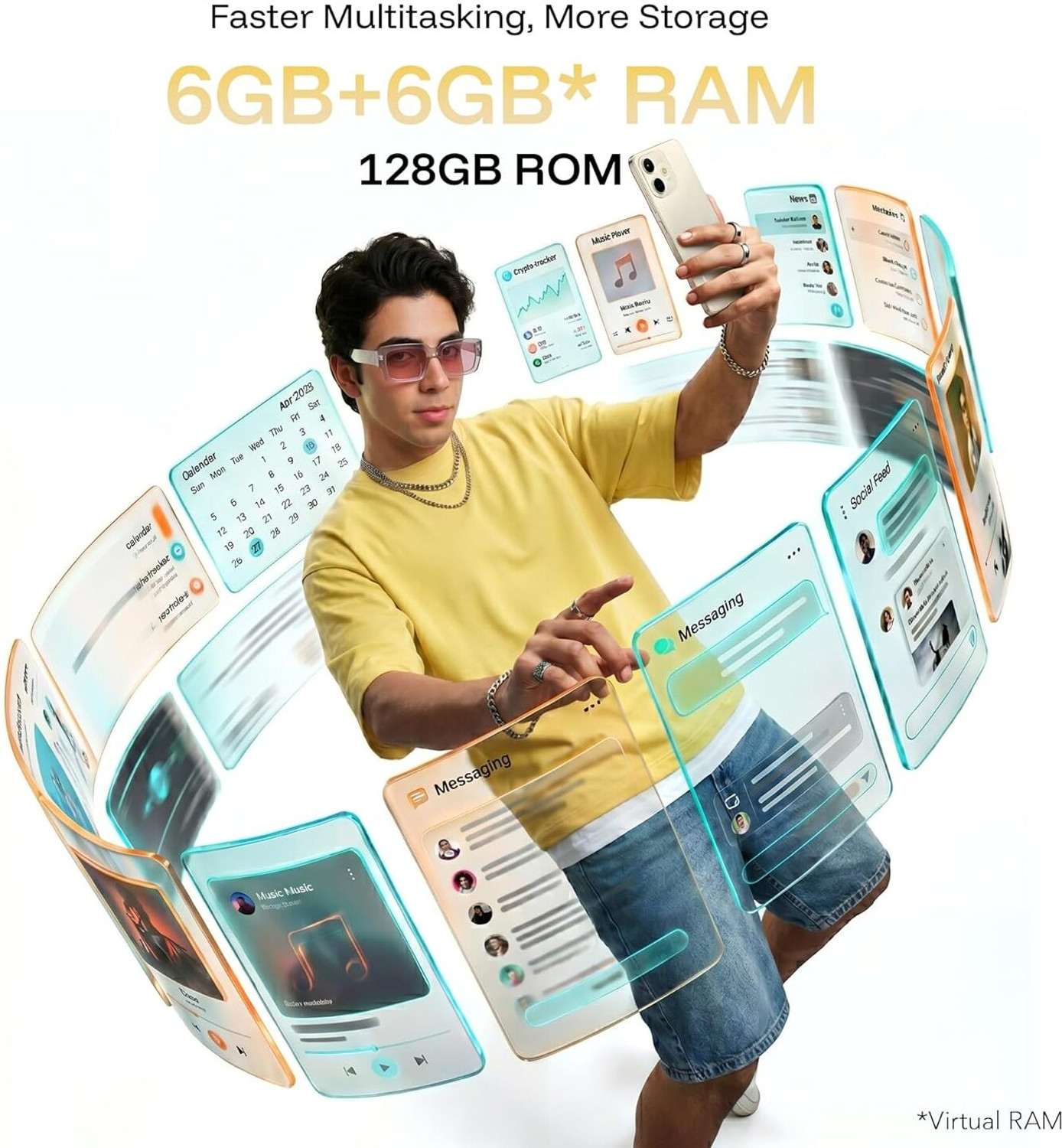 Image of LAVA Bold N1 5G (Champagne Gold, 128 GB)