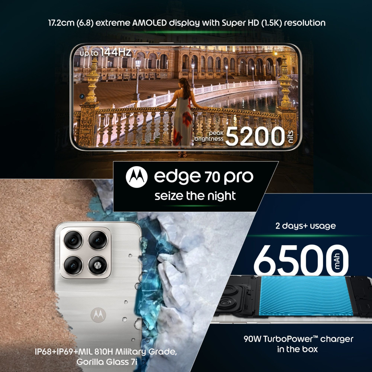 Image of MOTOROLA edge 70 pro (Marble - PANTONE Lily white (white), 256 GB)
