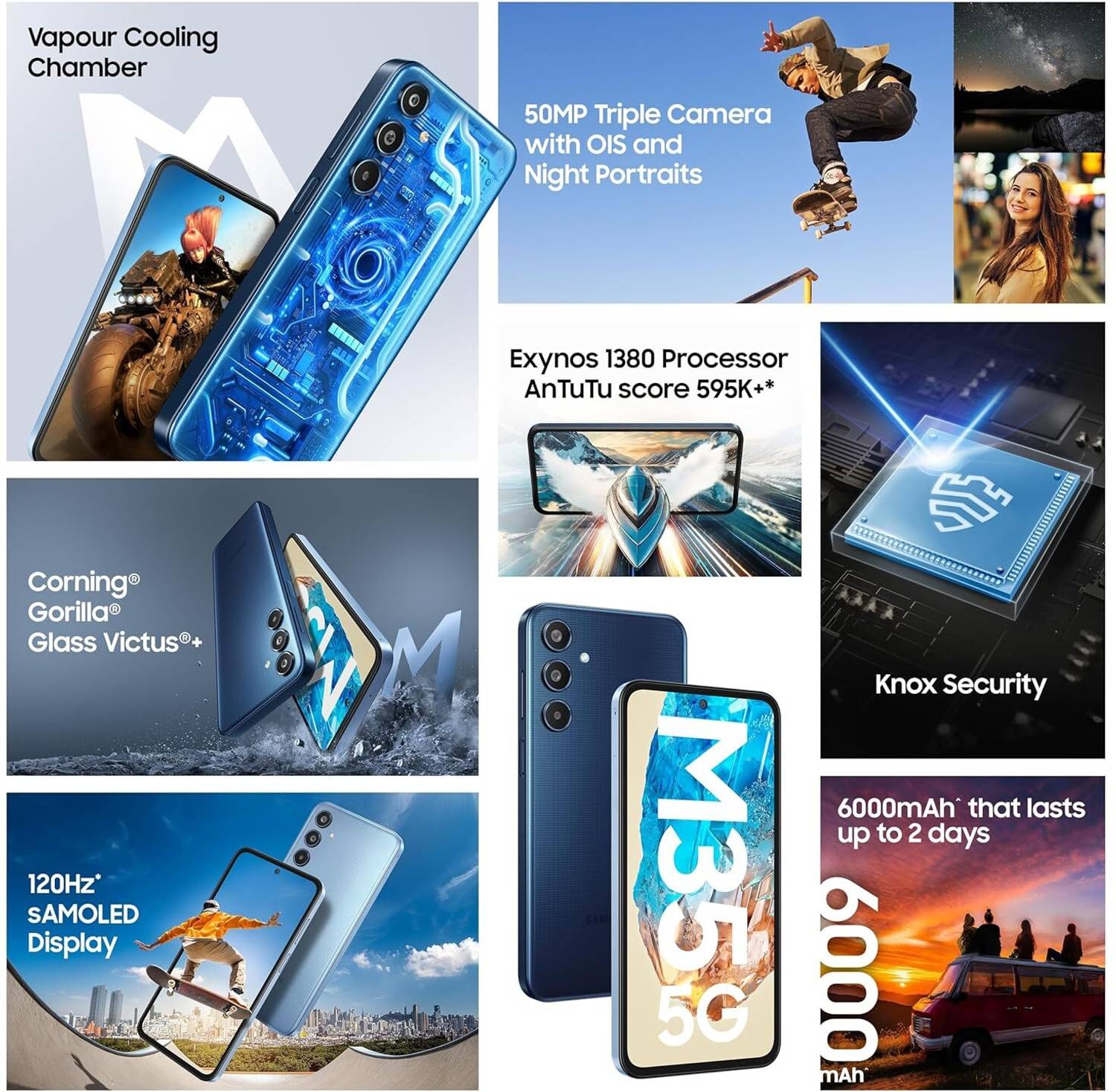 Samsung Galaxy M35 5G 128GB DayBreak Blue - Image 2