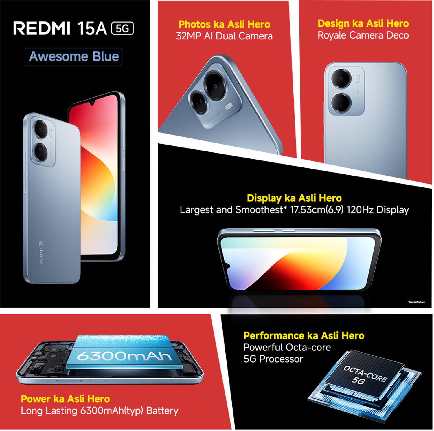 Image of REDMI 15A (Awesome Blue, 128 GB)